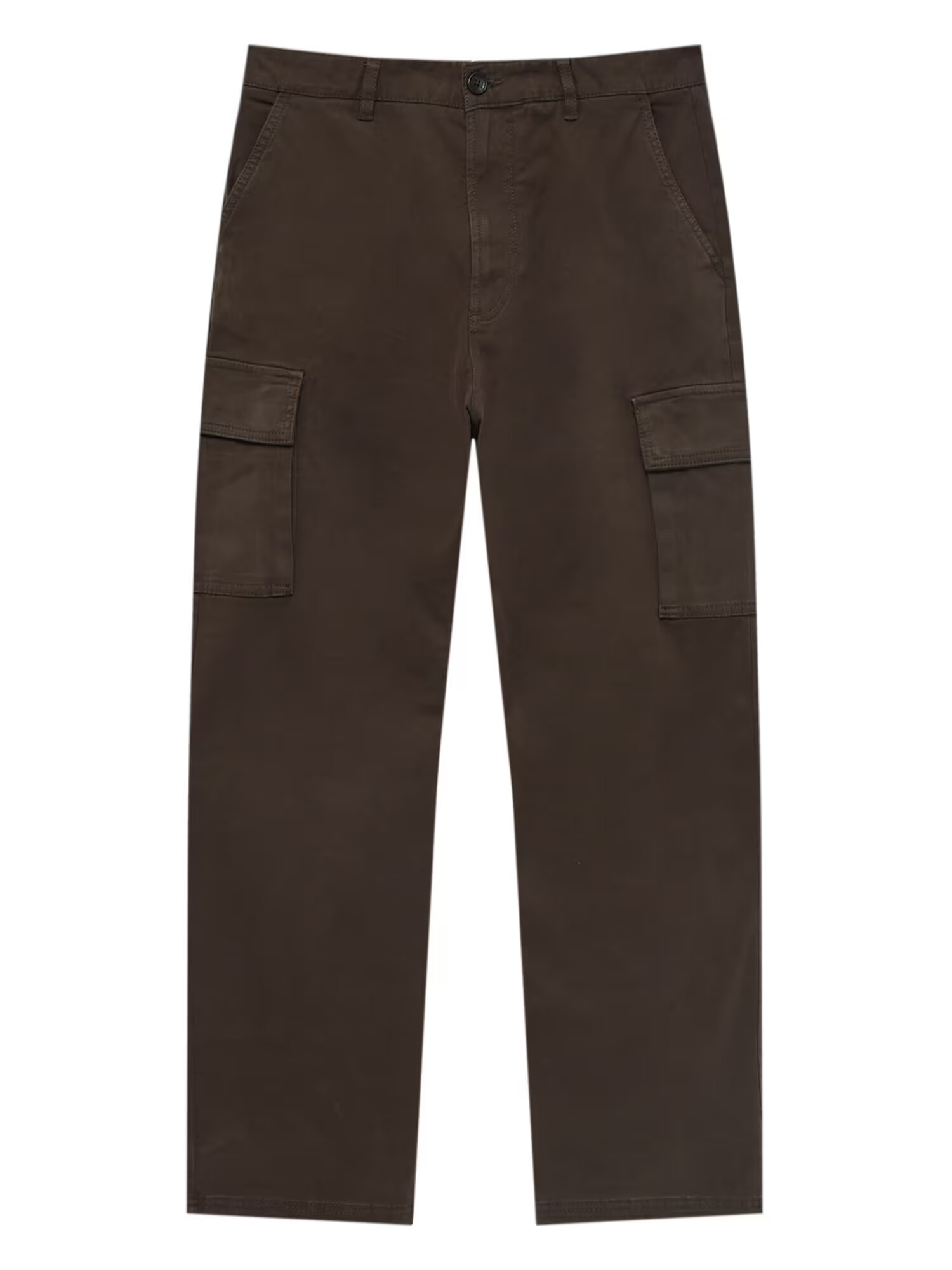 Pull&Bear Pantaloni cu buzunare ciocolatiu - Pled.ro