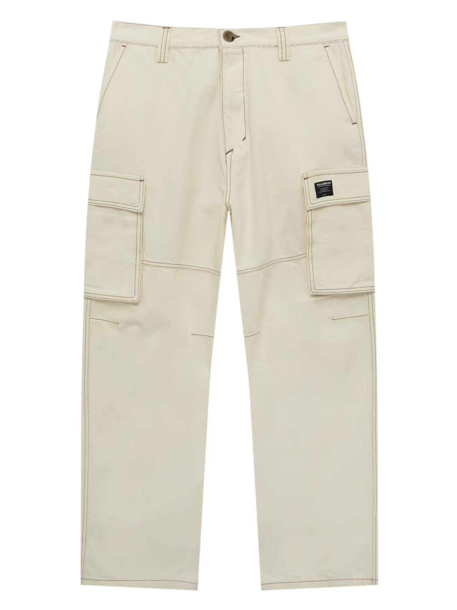 Pull&Bear Pantaloni cu buzunare ecru - Pled.ro