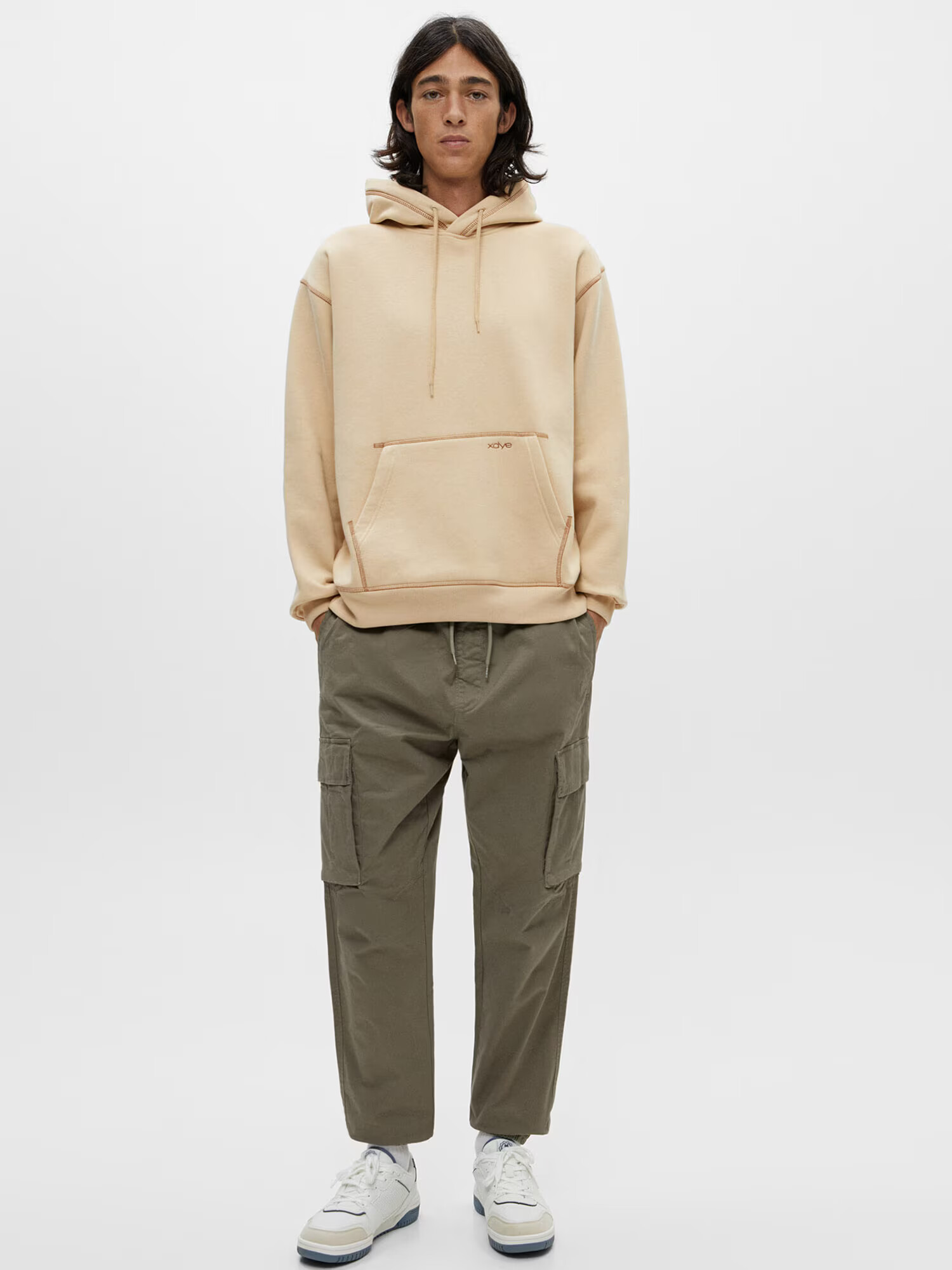 Pull&Bear Pantaloni cu buzunare kaki - Pled.ro