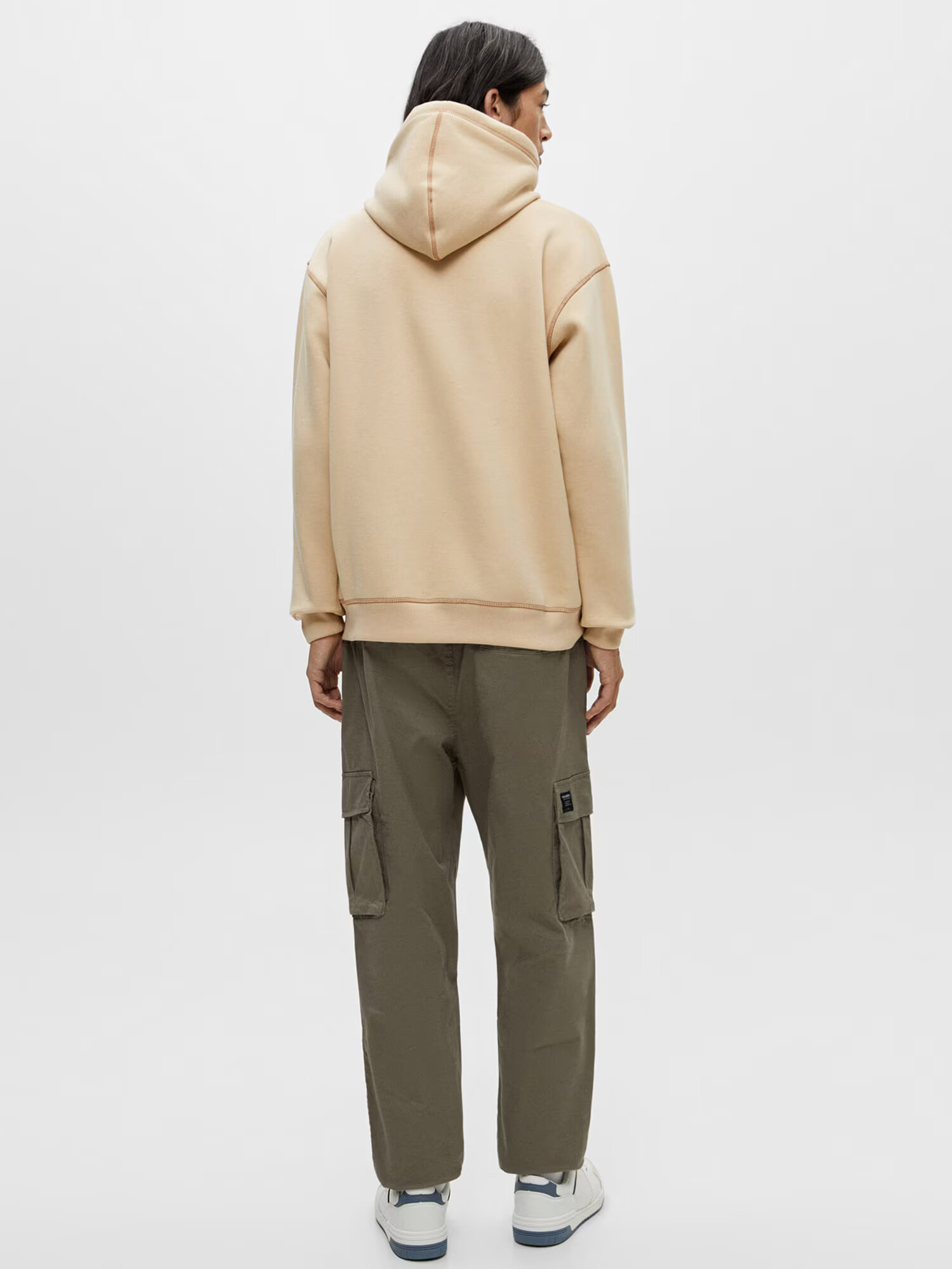 Pull&Bear Pantaloni cu buzunare kaki - Pled.ro