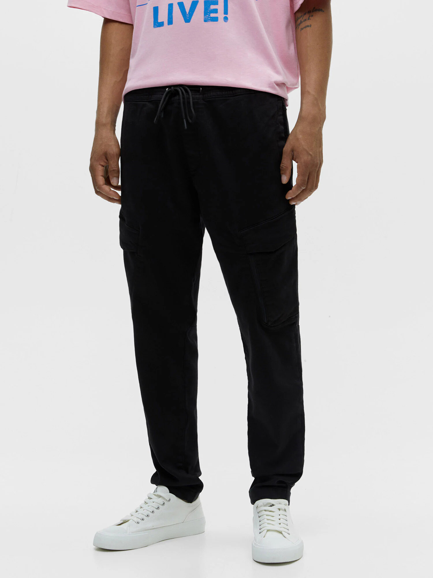 Pull&Bear Pantaloni cu buzunare negru - Pled.ro