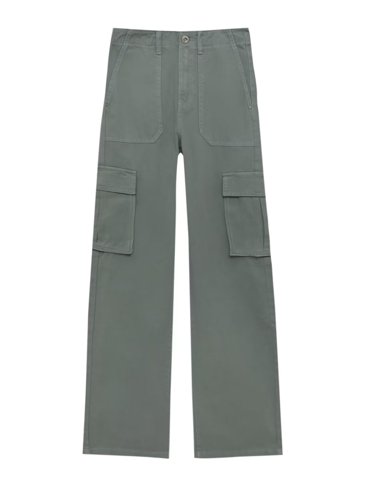 Pull&Bear Pantaloni cu buzunare verde - Pled.ro