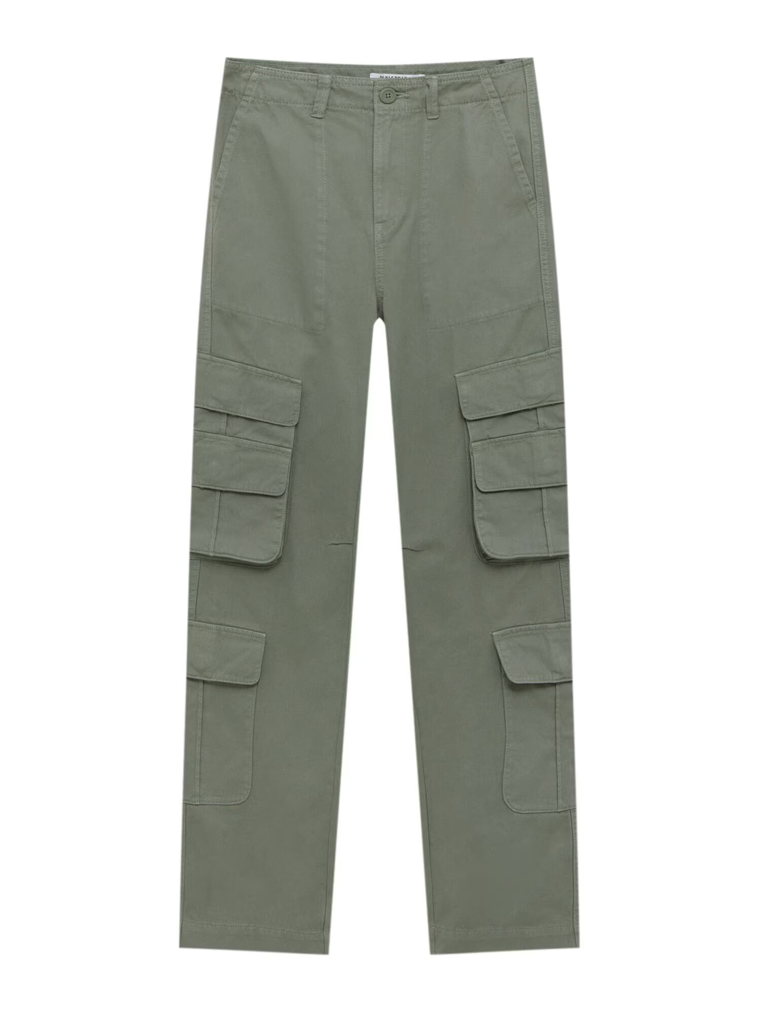 Pull&Bear Pantaloni cu buzunare verde deschis - Pled.ro