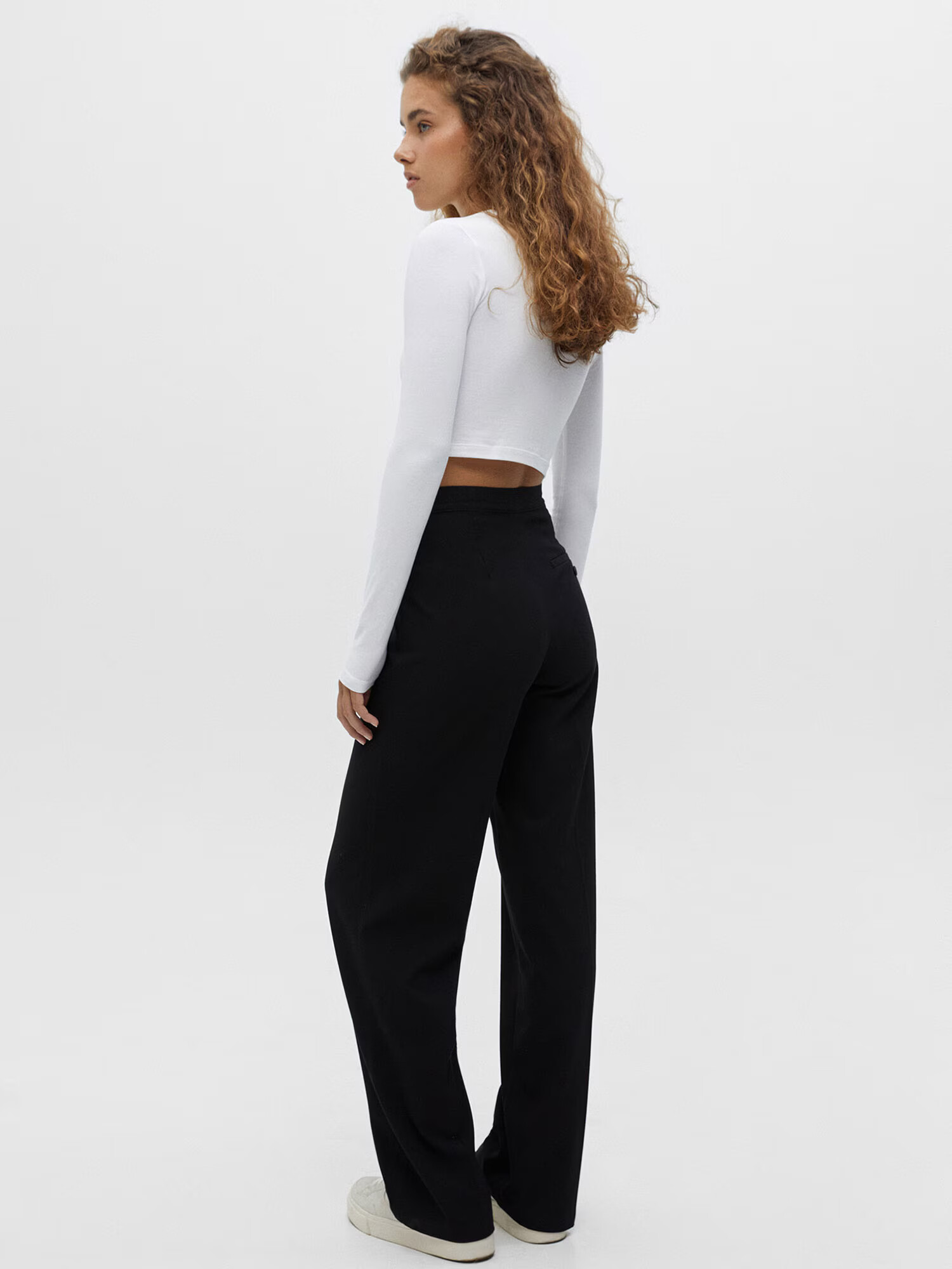 Pull&Bear Pantaloni cu dungă negru - Pled.ro