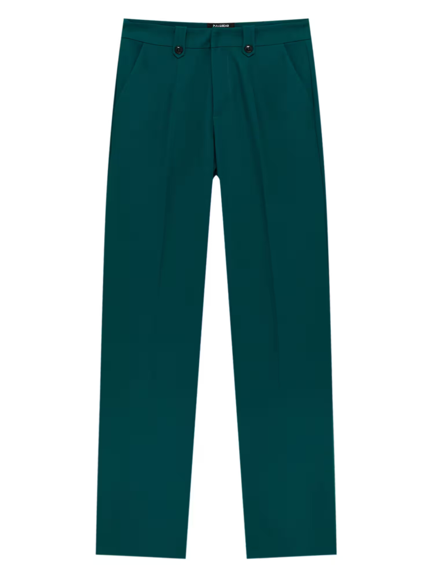 Pull&Bear Pantaloni cu dungă verde smarald - Pled.ro