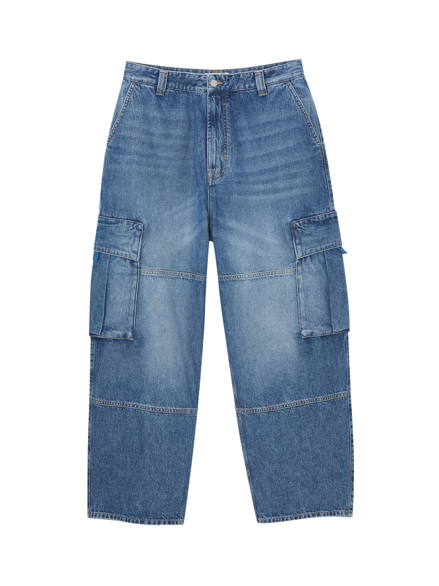 Pull&Bear Pantaloni eleganți albastru denim - Pled.ro