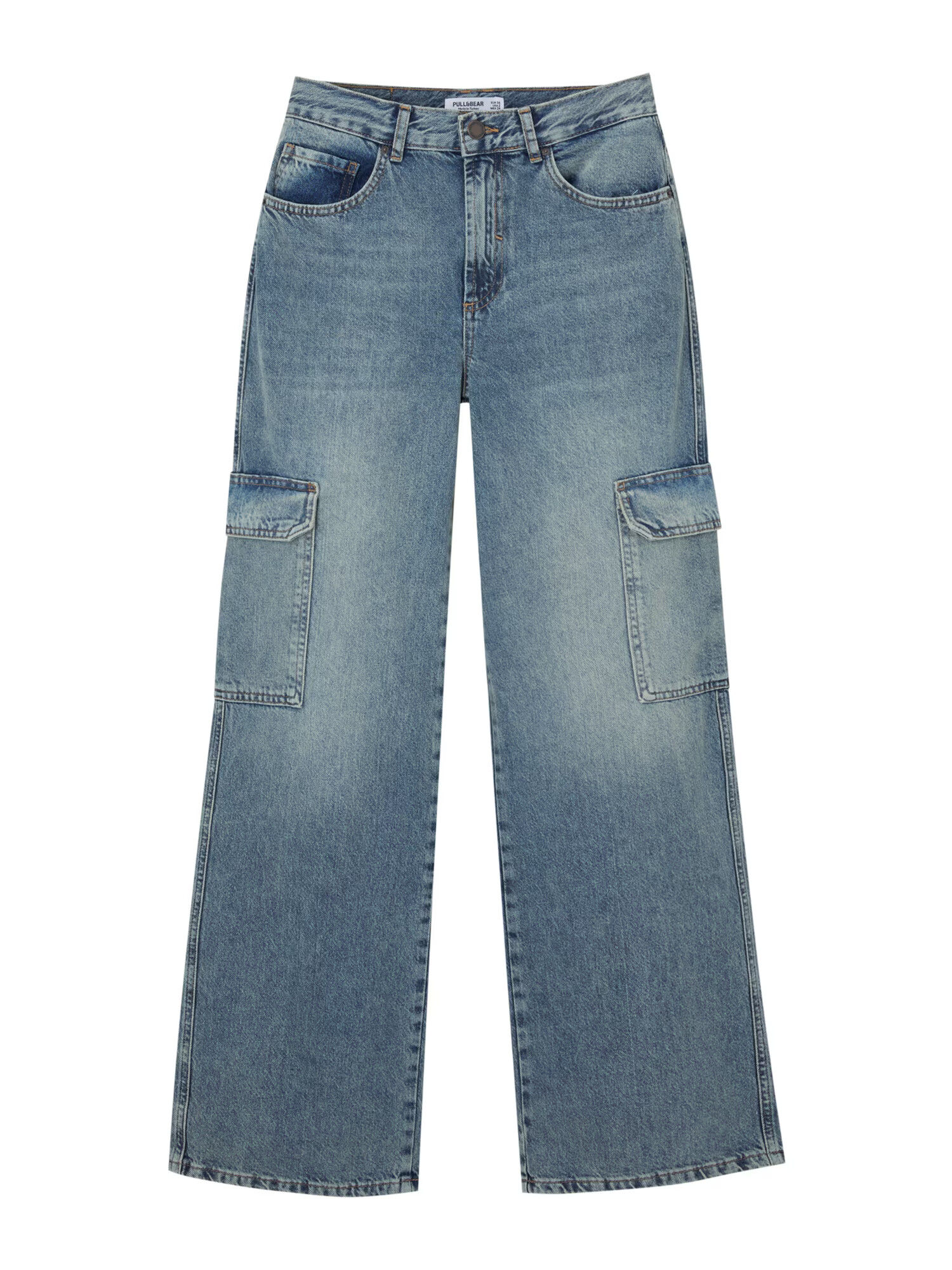 Pull&Bear Pantaloni eleganți albastru denim - Pled.ro