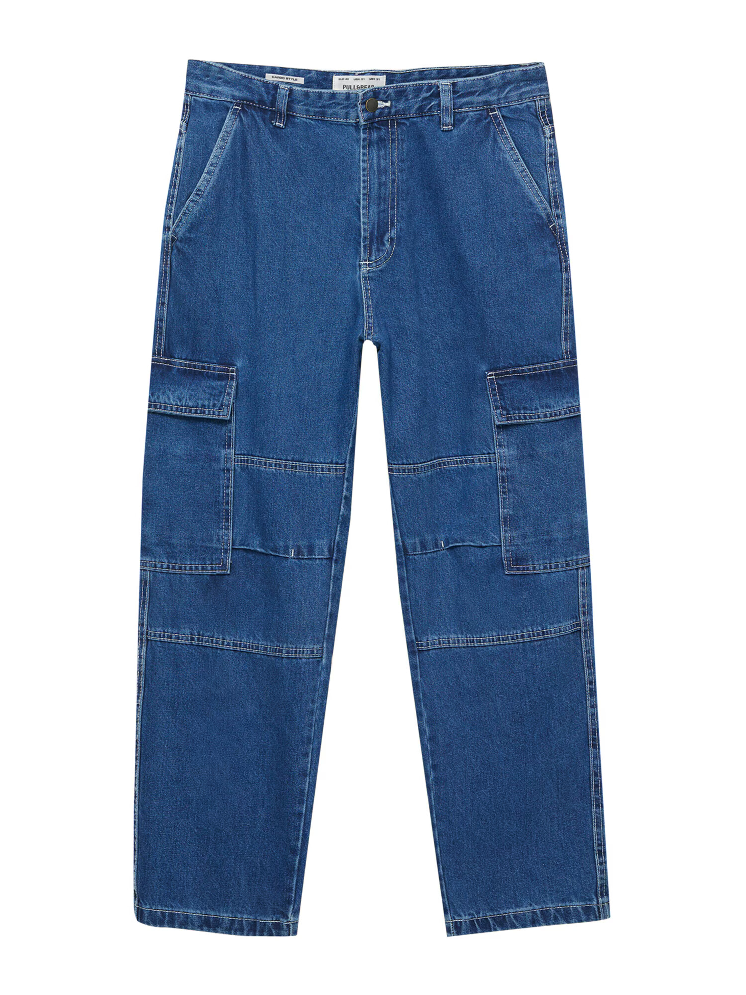 Pull&Bear Pantaloni eleganți albastru denim - Pled.ro