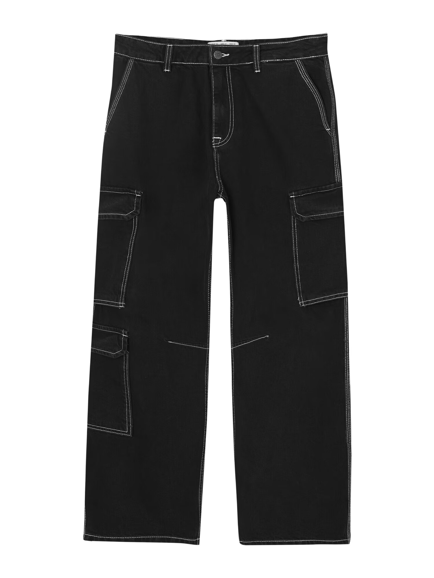 Pull&Bear Pantaloni eleganți negru / alb - Pled.ro