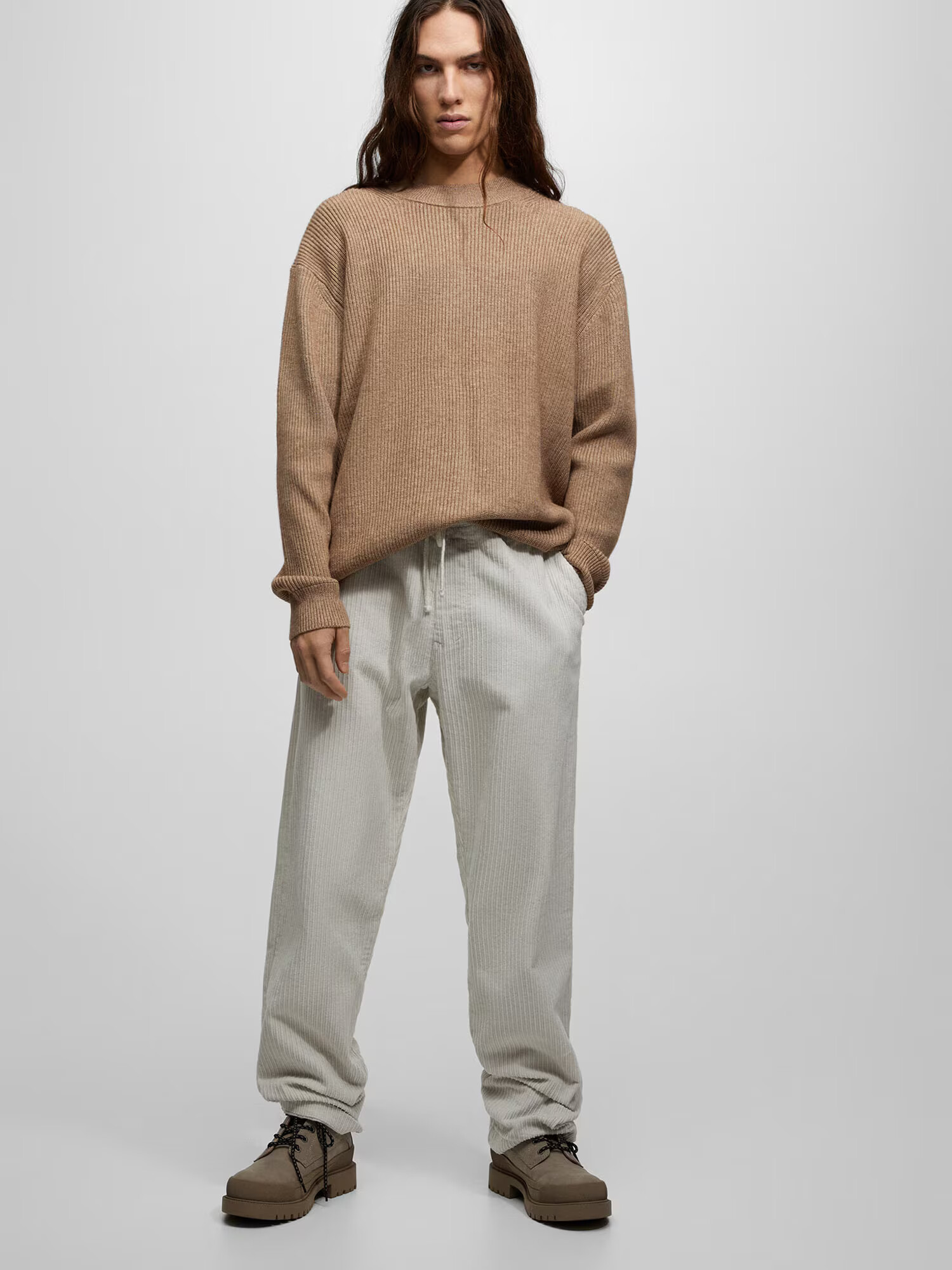 Pull&Bear Pantaloni gri piatră - Pled.ro