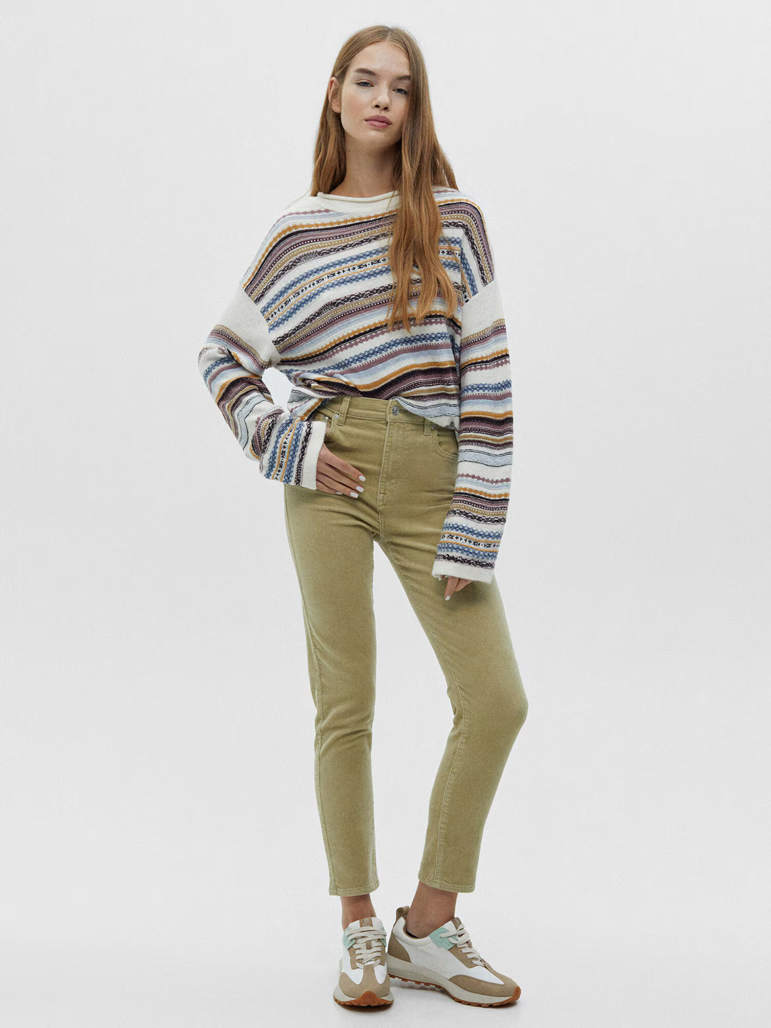 Pull&Bear Pantaloni verde stuf - Pled.ro