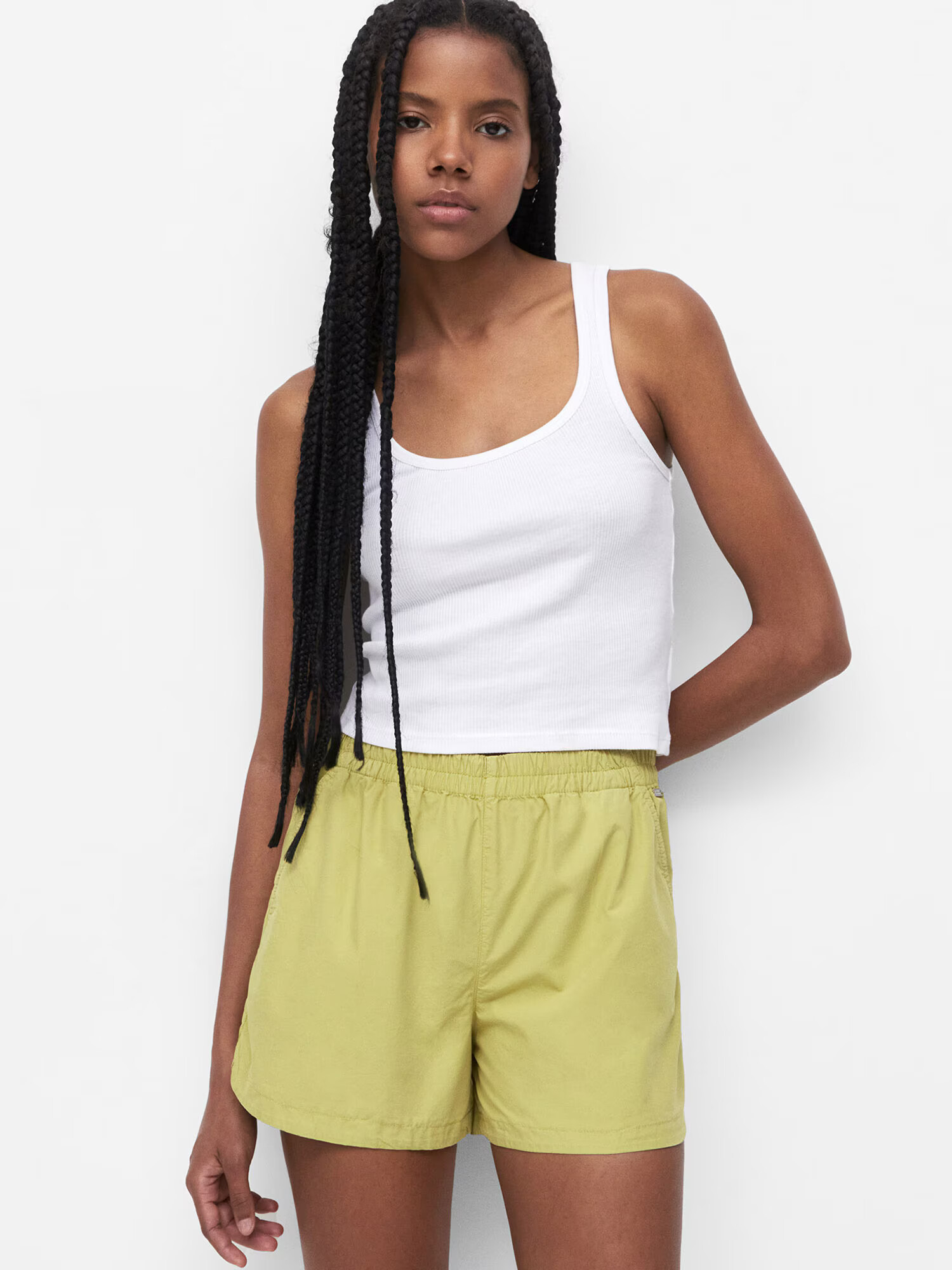 Pull&Bear Pantaloni verde stuf - Pled.ro