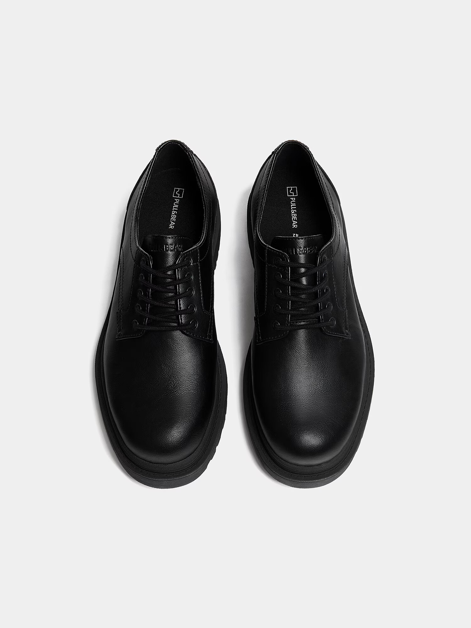 Pull&Bear Pantofi cu șireturi negru - Pled.ro