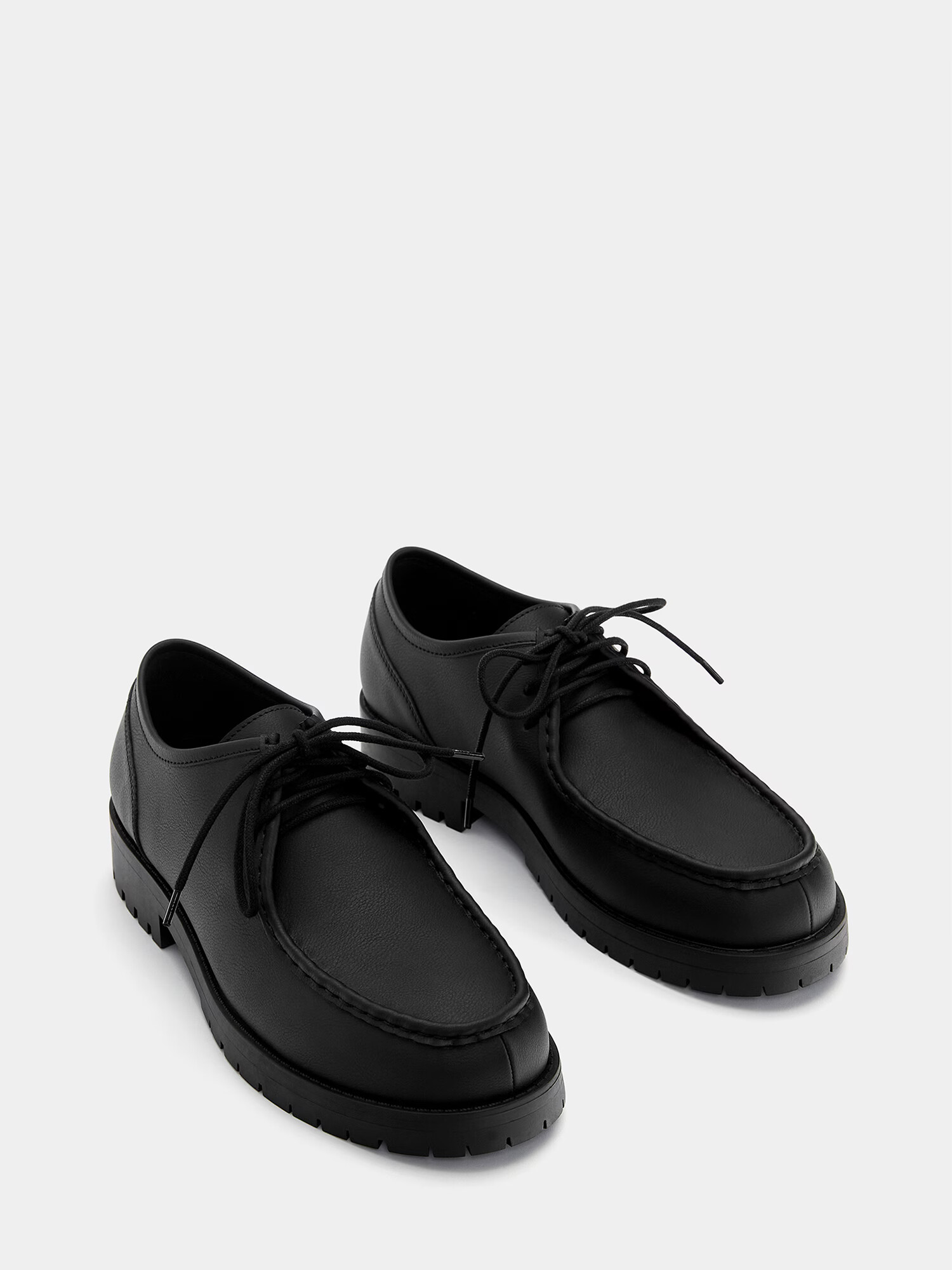 Pull&Bear Pantofi cu șireturi negru - Pled.ro