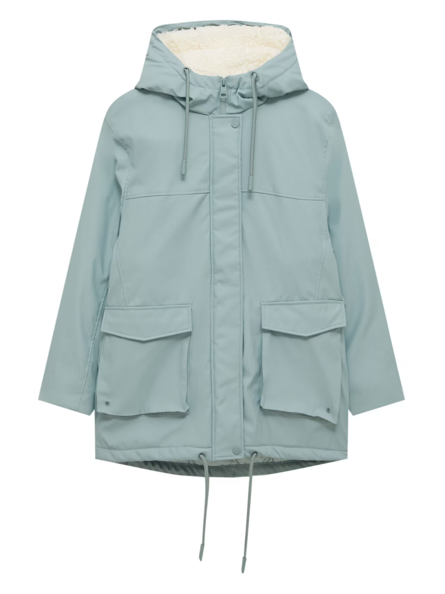 Pull&Bear Parka de iarnă albastru deschis / alb - Pled.ro