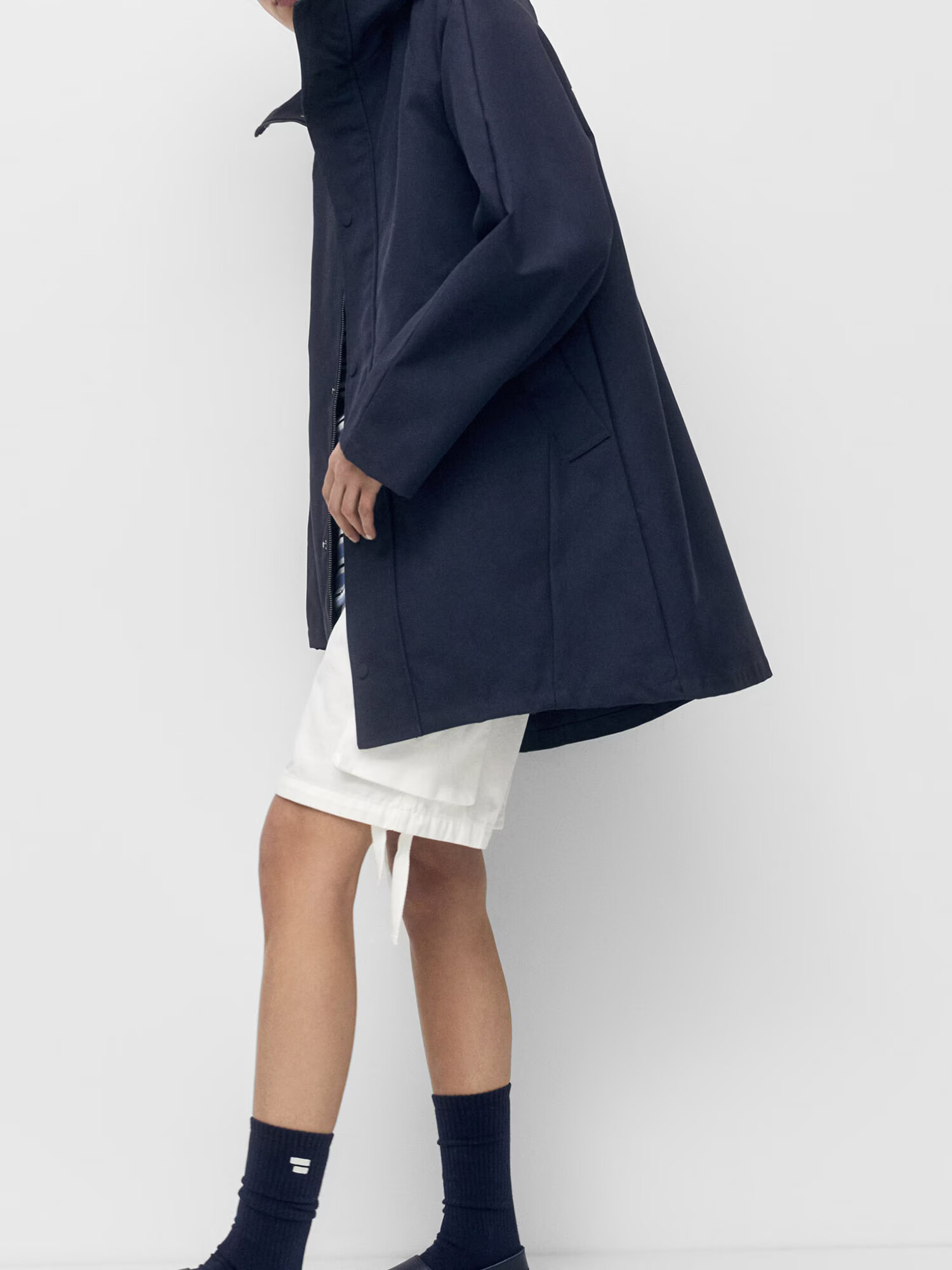 Pull&Bear Parka de primăvară-toamnă bleumarin - Pled.ro