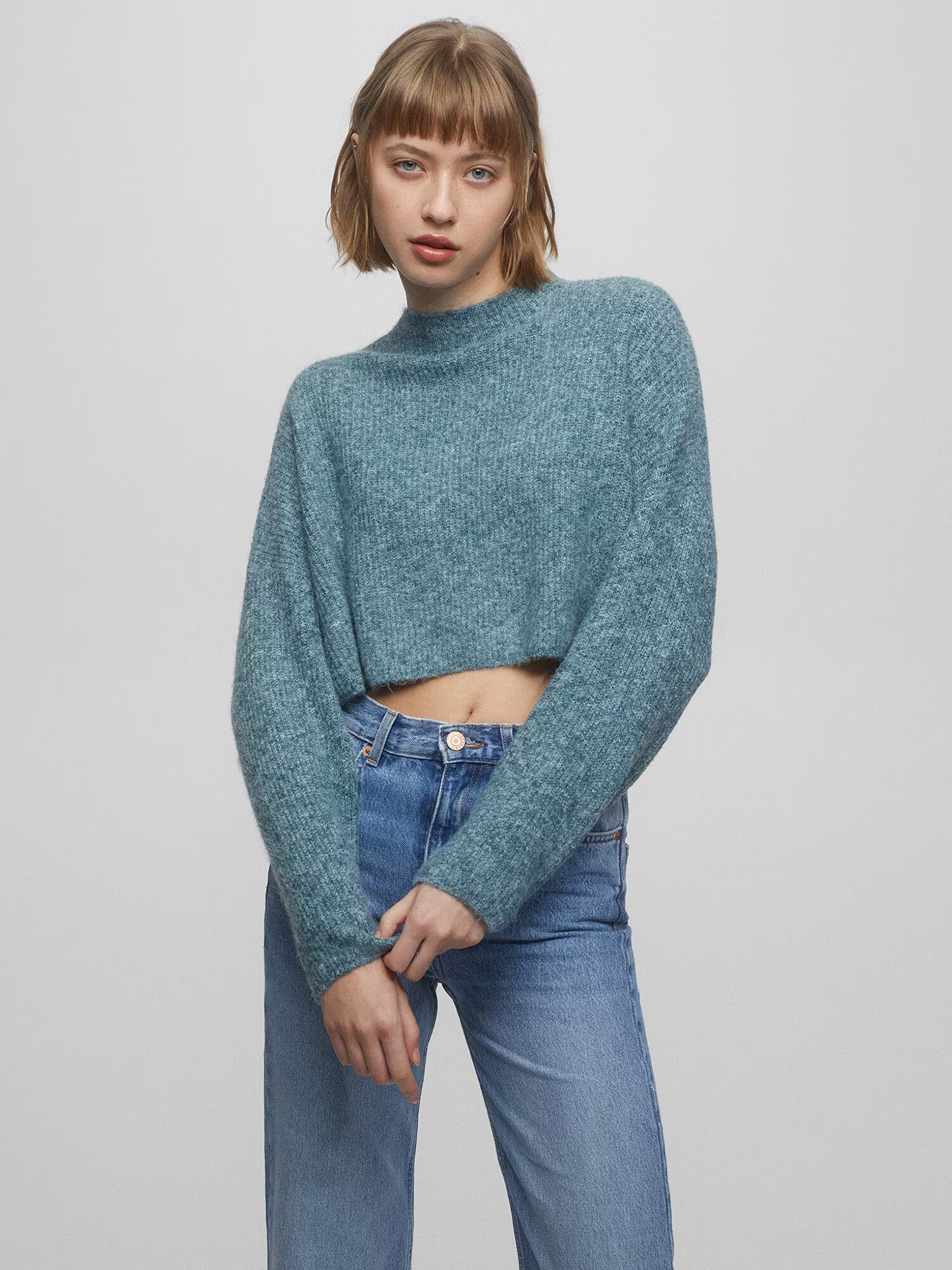 Pull&Bear Pulover albastru amestec - Pled.ro