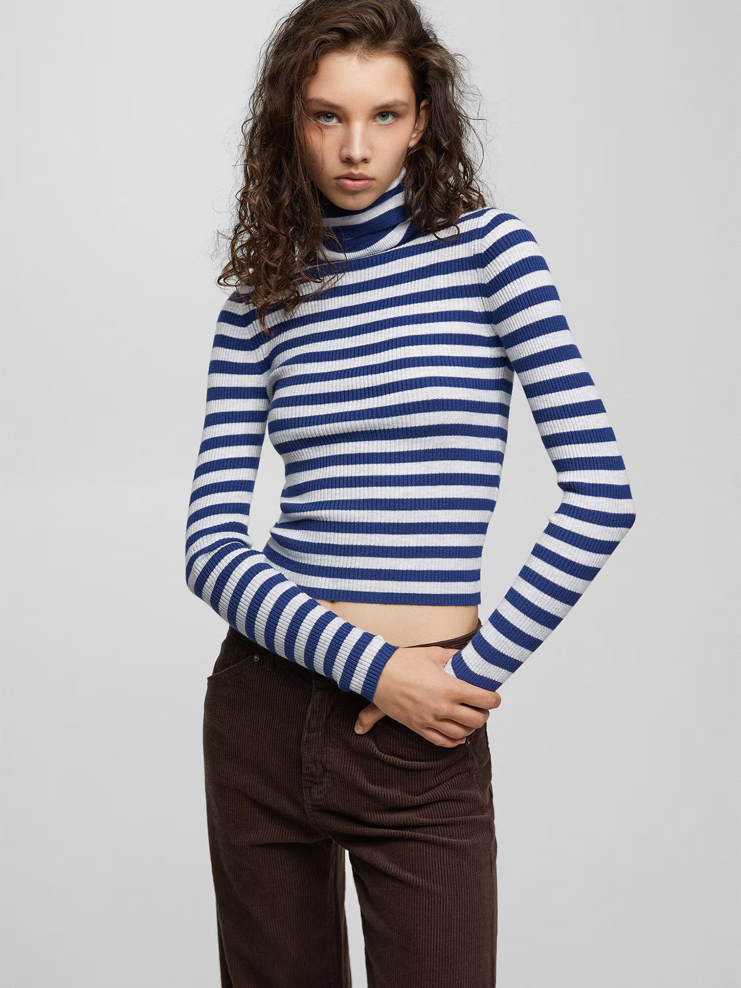 Pull&Bear Pulover albastru / gri deschis - Pled.ro