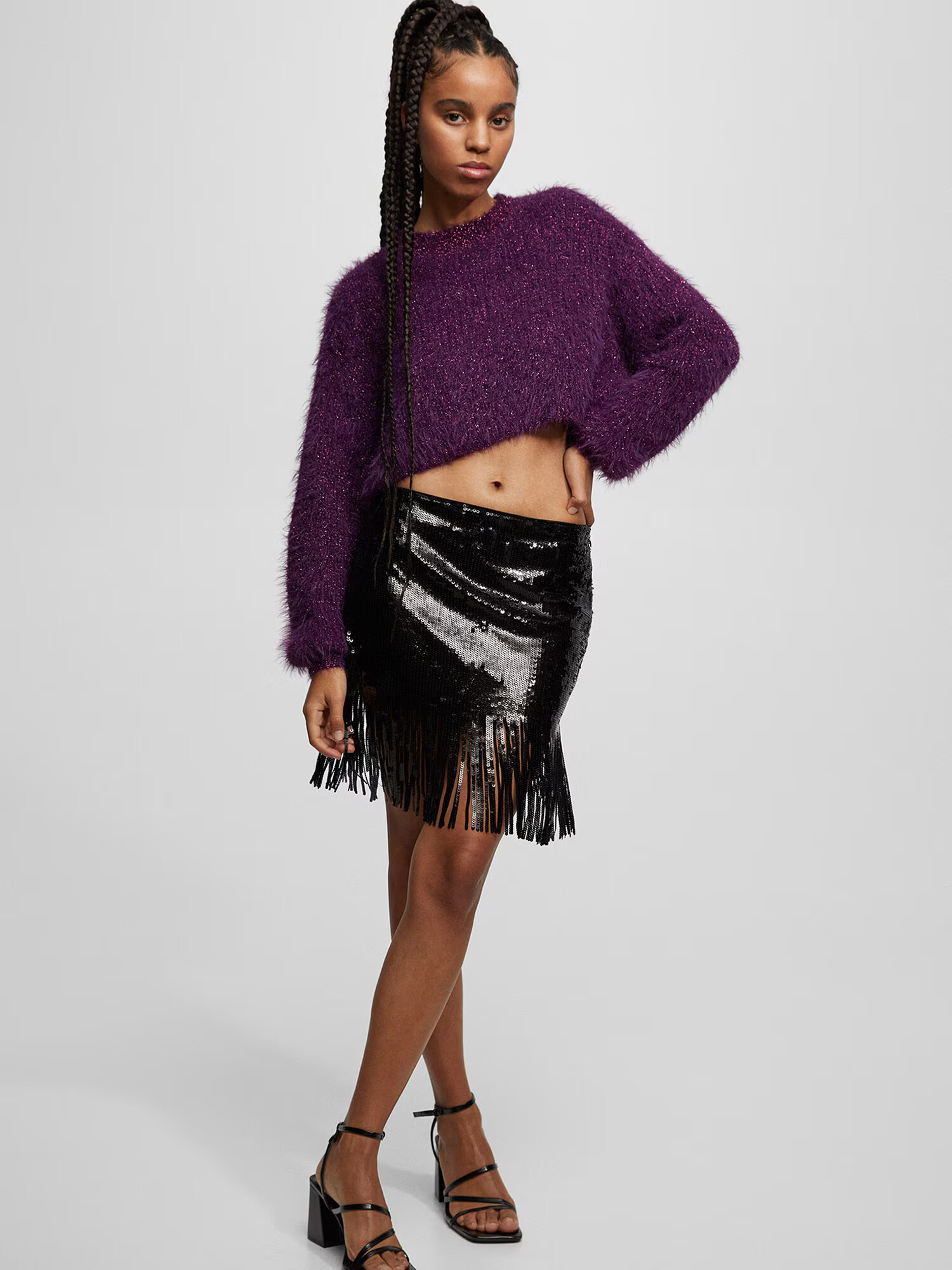 Pull&Bear Pulover albastru violet - Pled.ro