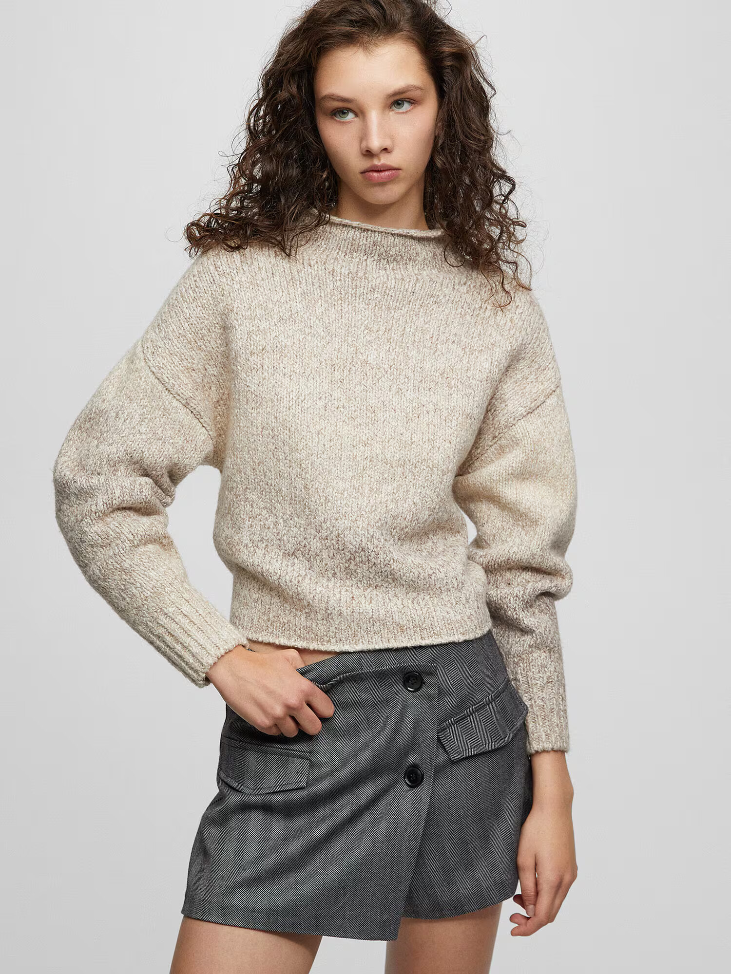 Pull&Bear Pulover bej - Pled.ro