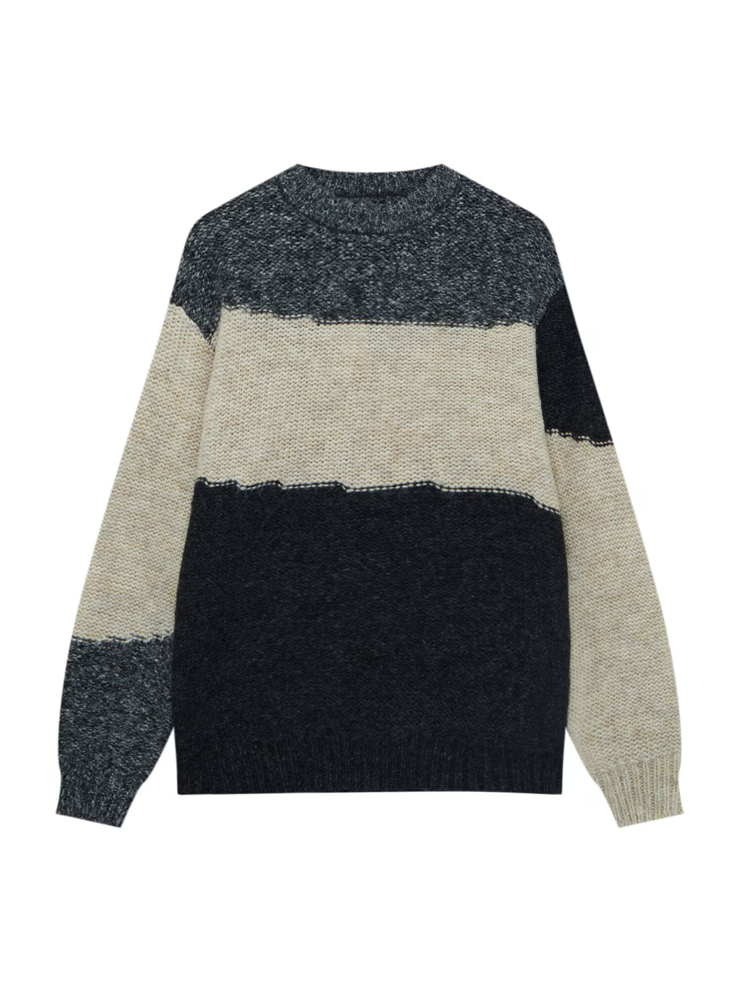 Pull&Bear Pulover bej amestecat / gri metalic / gri amestecat - Pled.ro