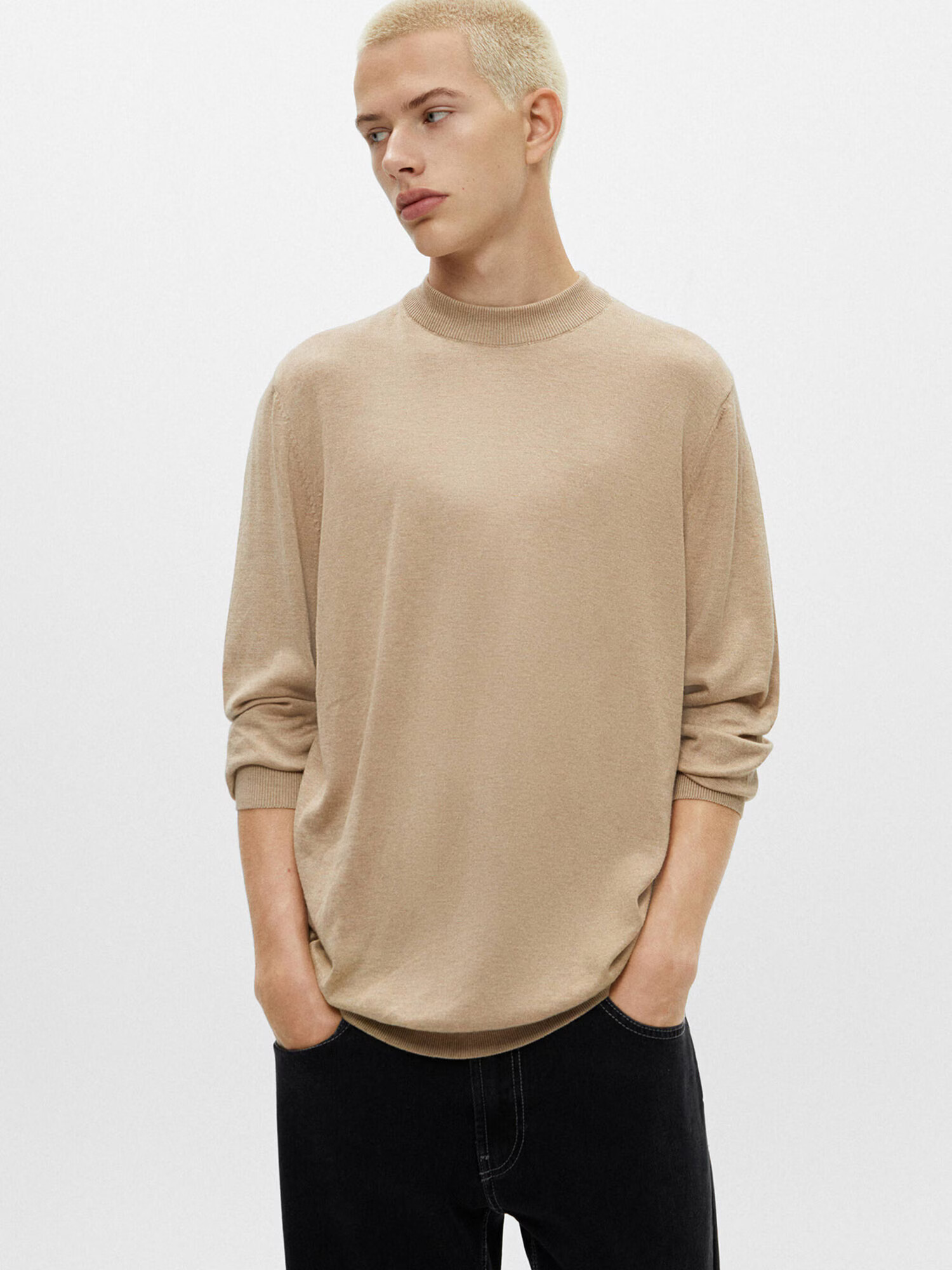 Pull&Bear Pulover bej închis - Pled.ro