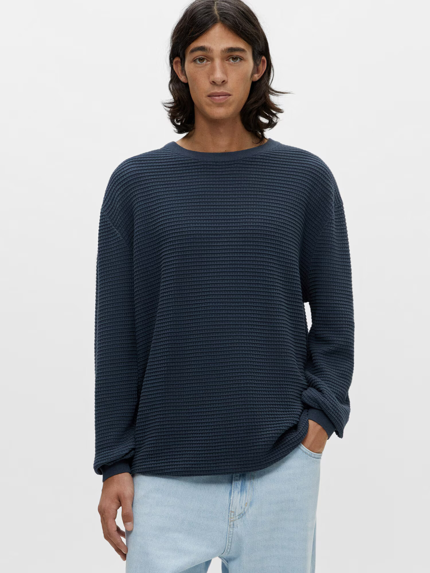 Pull&Bear Pulover bleumarin - Pled.ro