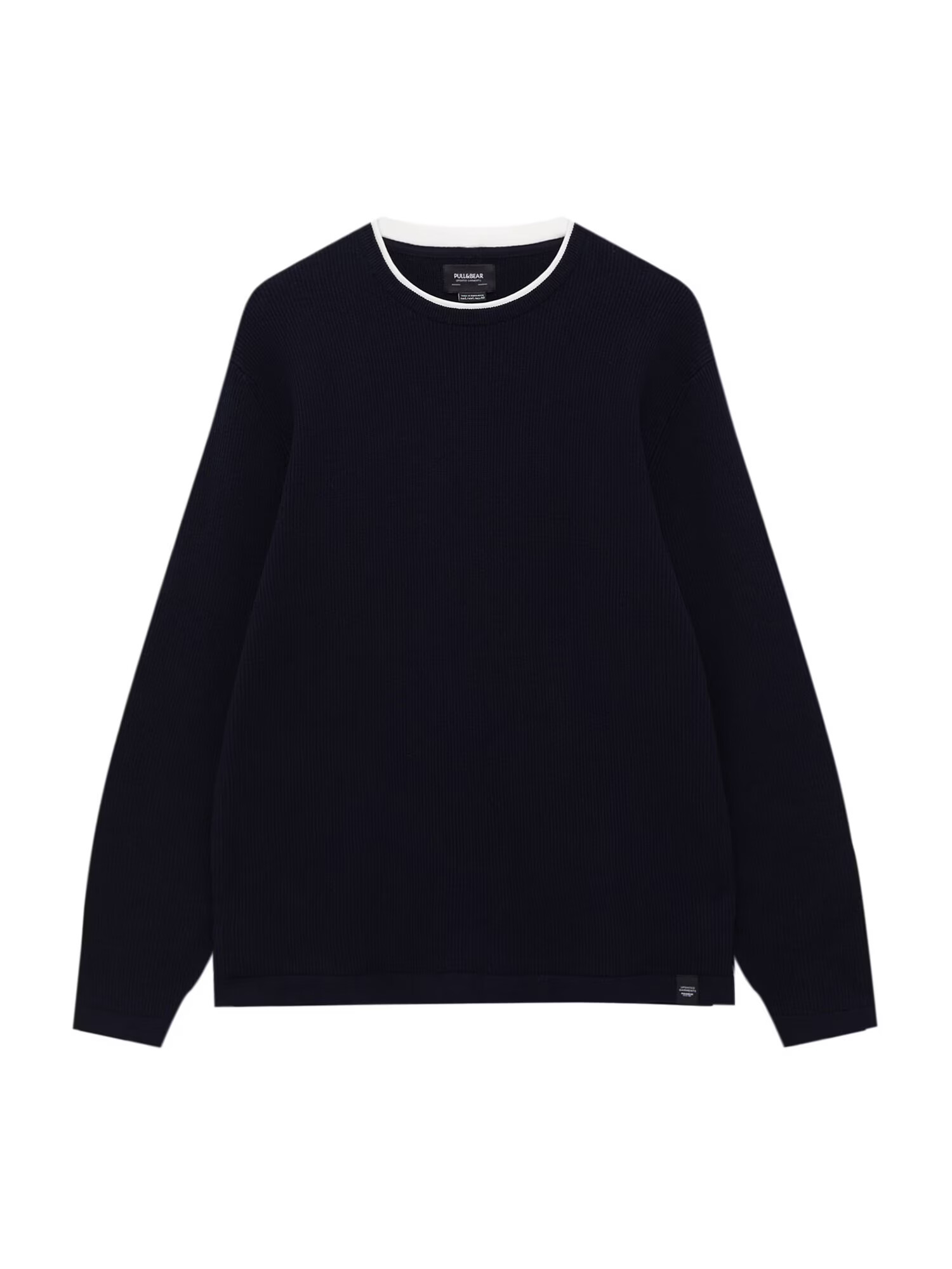 Pull&Bear Pulover bleumarin / alb - Pled.ro