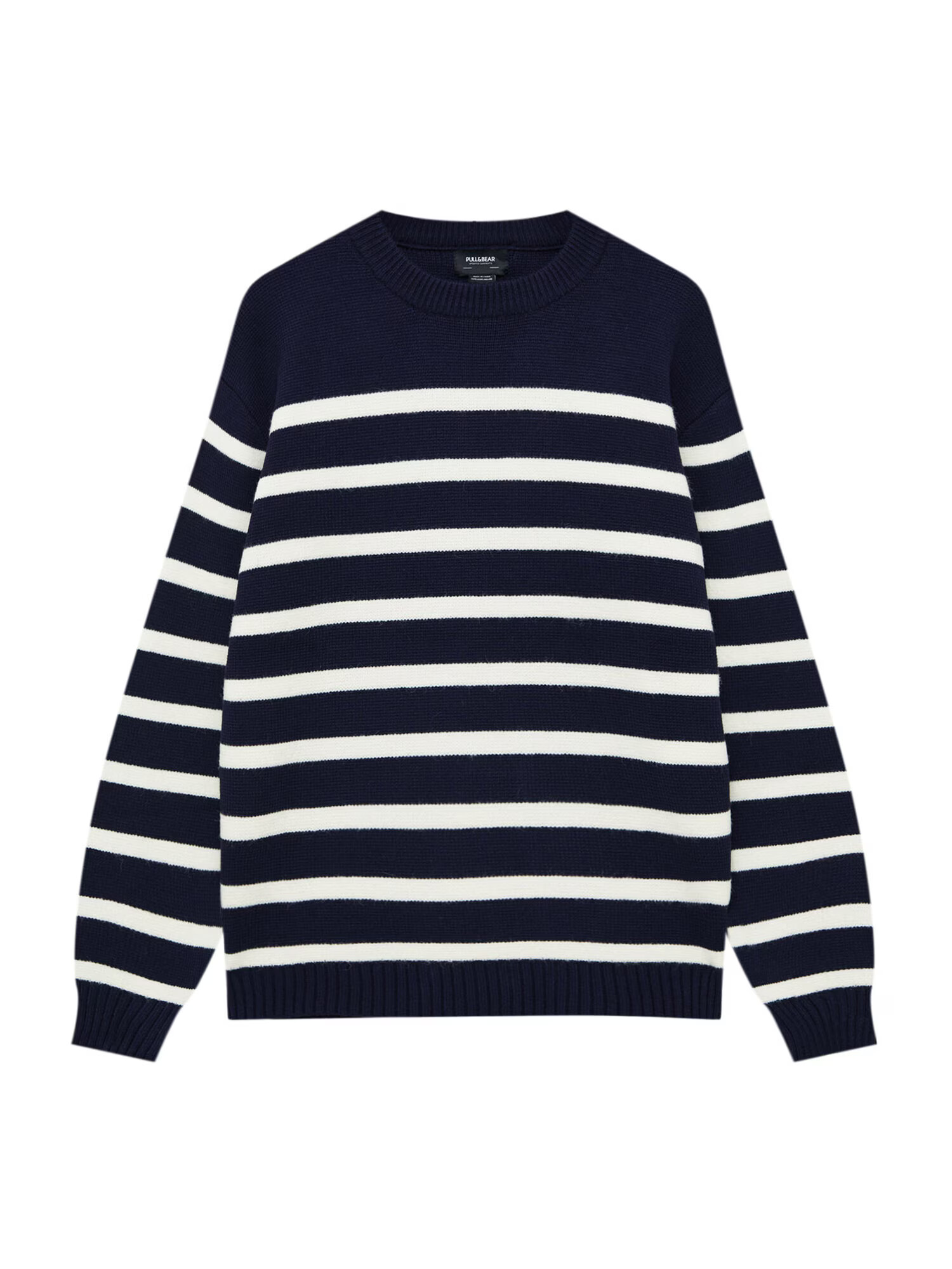 Pull&Bear Pulover bleumarin / alb - Pled.ro