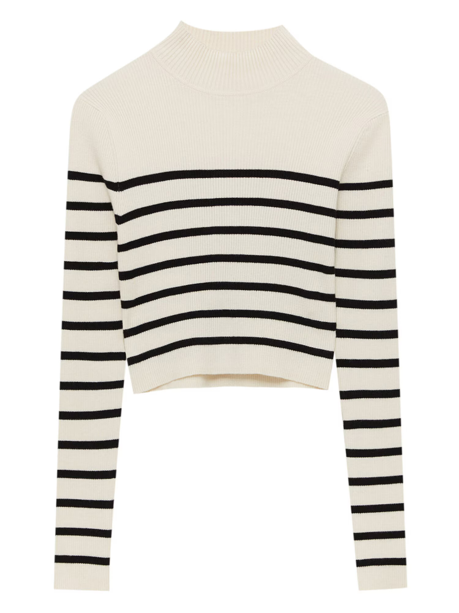 Pull&Bear Pulover crem / negru - Pled.ro