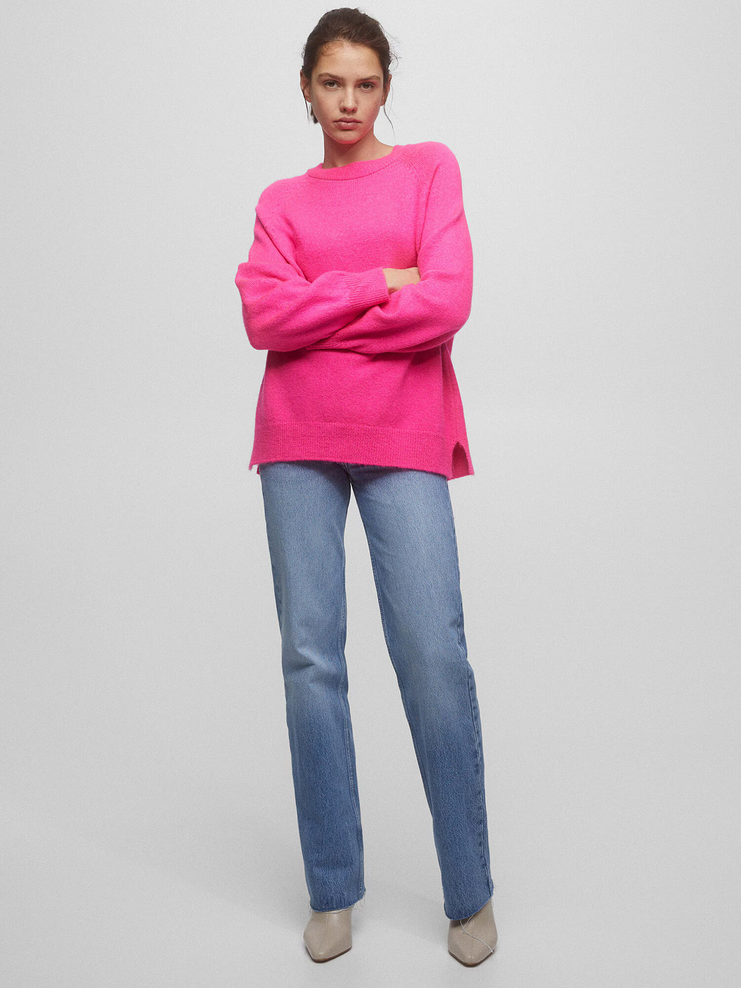 Pull&Bear Pulover fucsia - Pled.ro