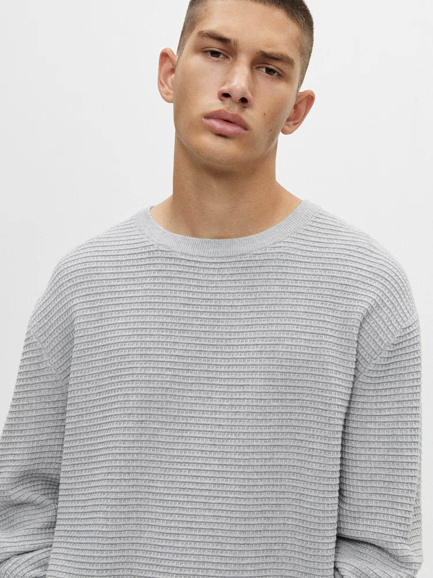 Pull&Bear Pulover gri deschis - Pled.ro