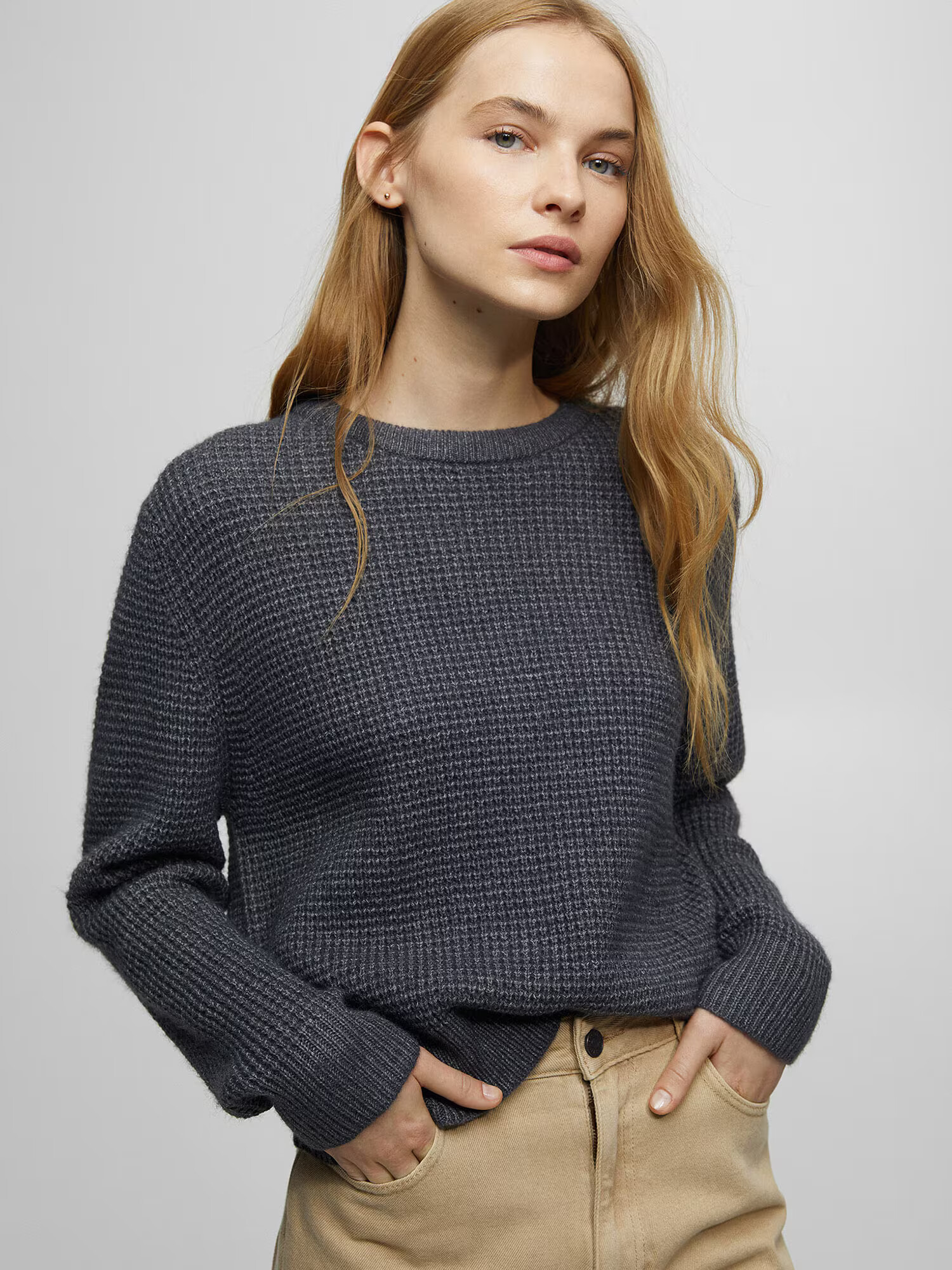 Pull&Bear Pulover gri închis - Pled.ro