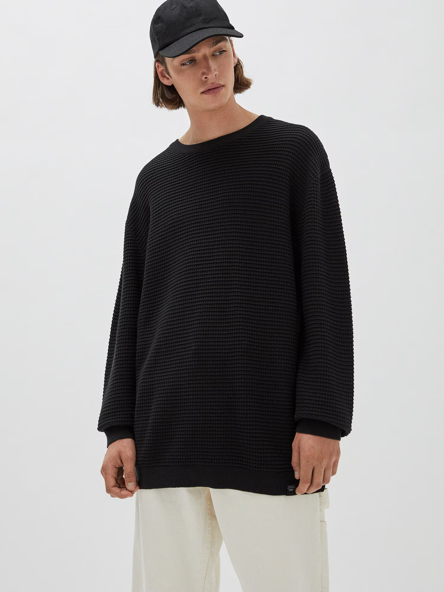 Pull&Bear Pulover negru - Pled.ro