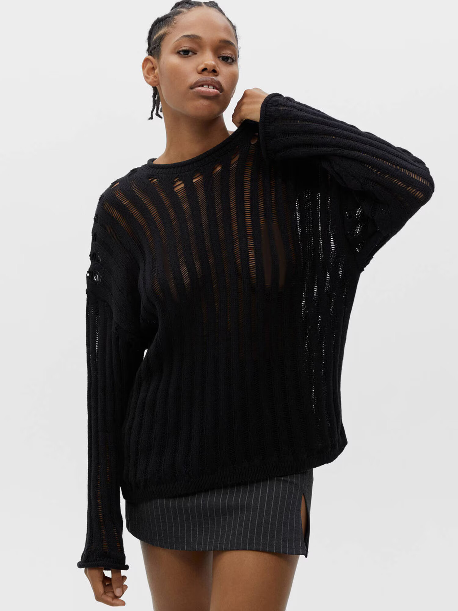 Pull&Bear Pulover negru - Pled.ro