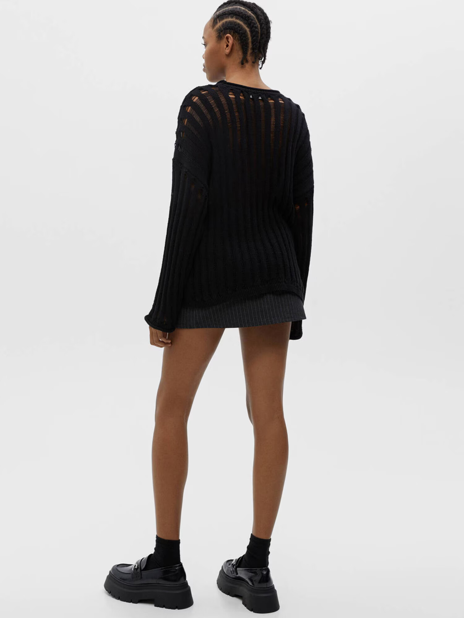 Pull&Bear Pulover negru - Pled.ro