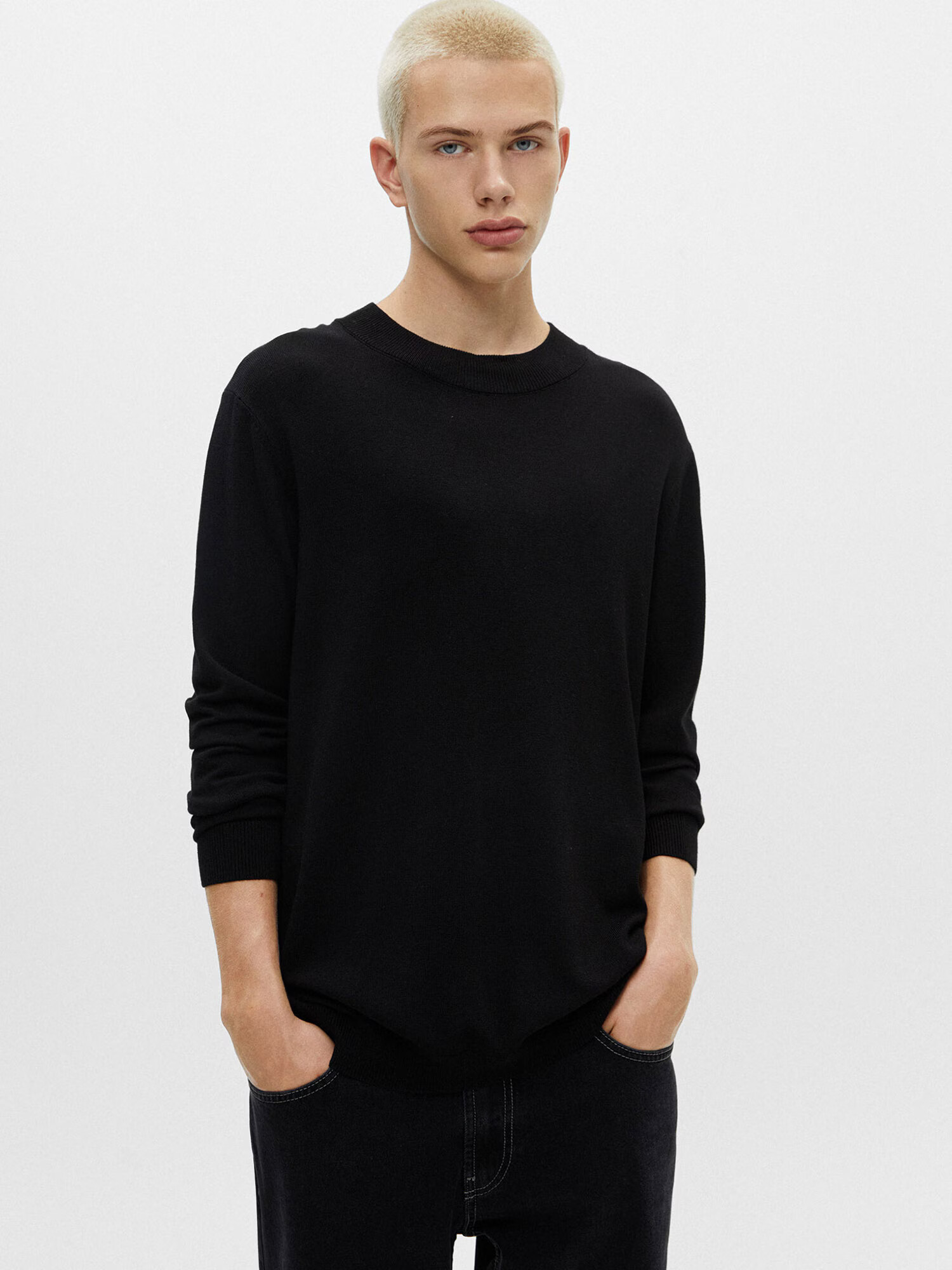 Pull&Bear Pulover negru - Pled.ro