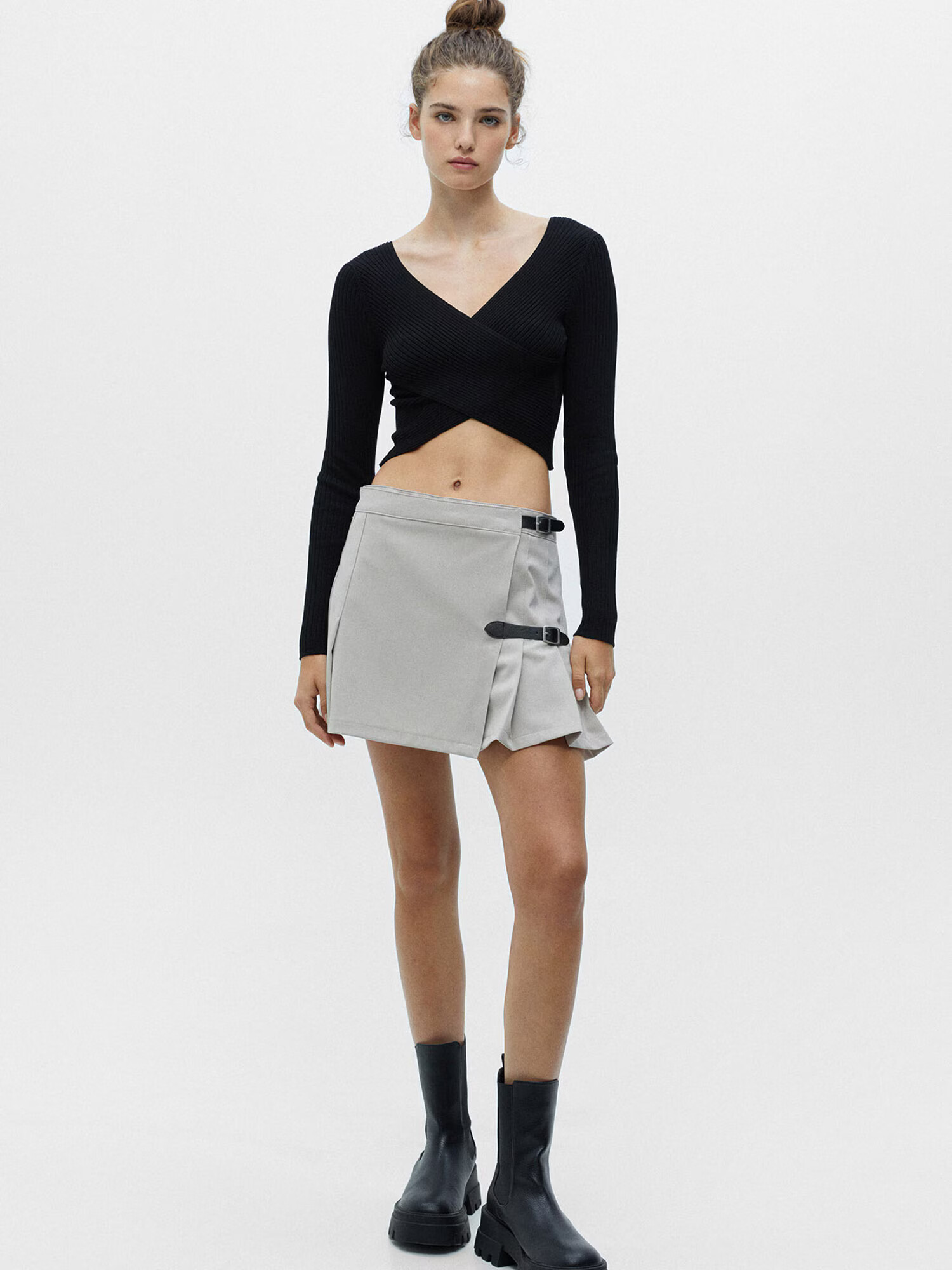 Pull&Bear Pulover negru - Pled.ro