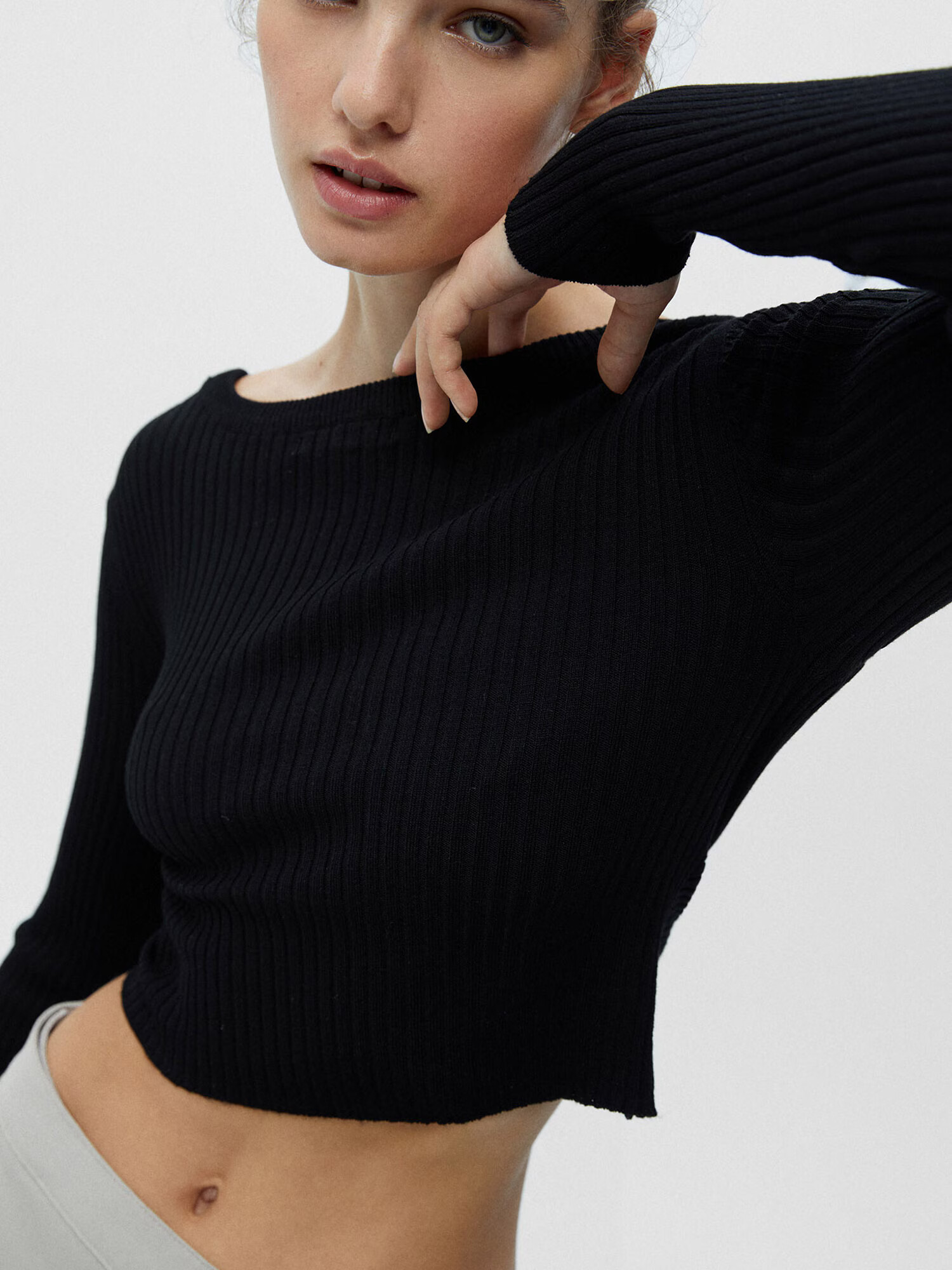 Pull&Bear Pulover negru - Pled.ro