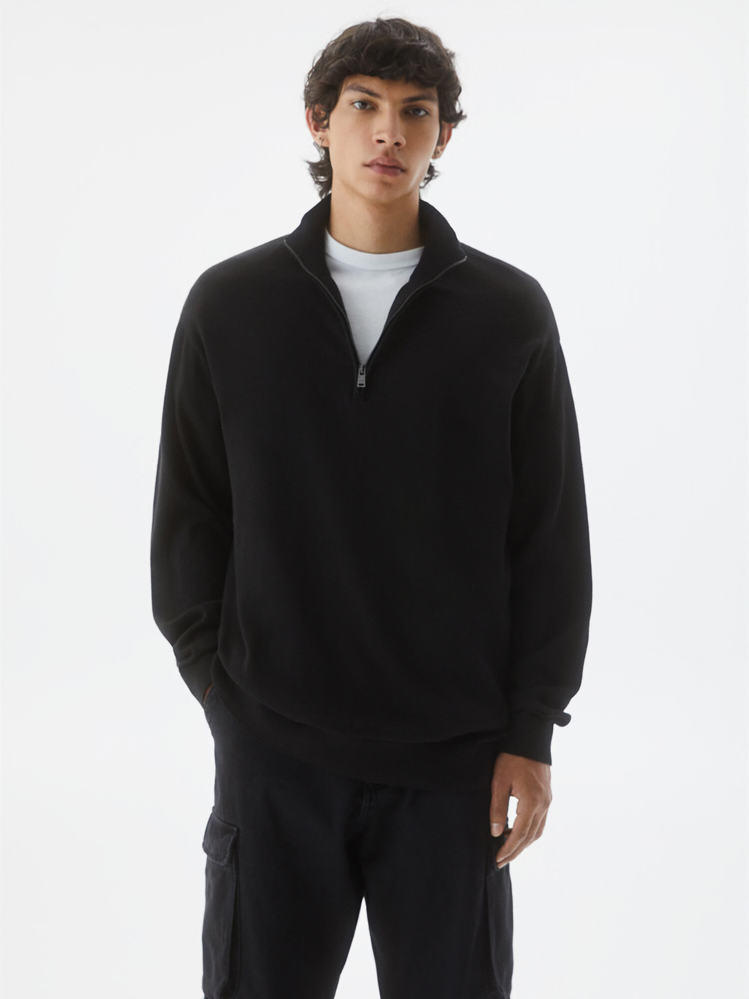 Pull&Bear Pulover negru - Pled.ro