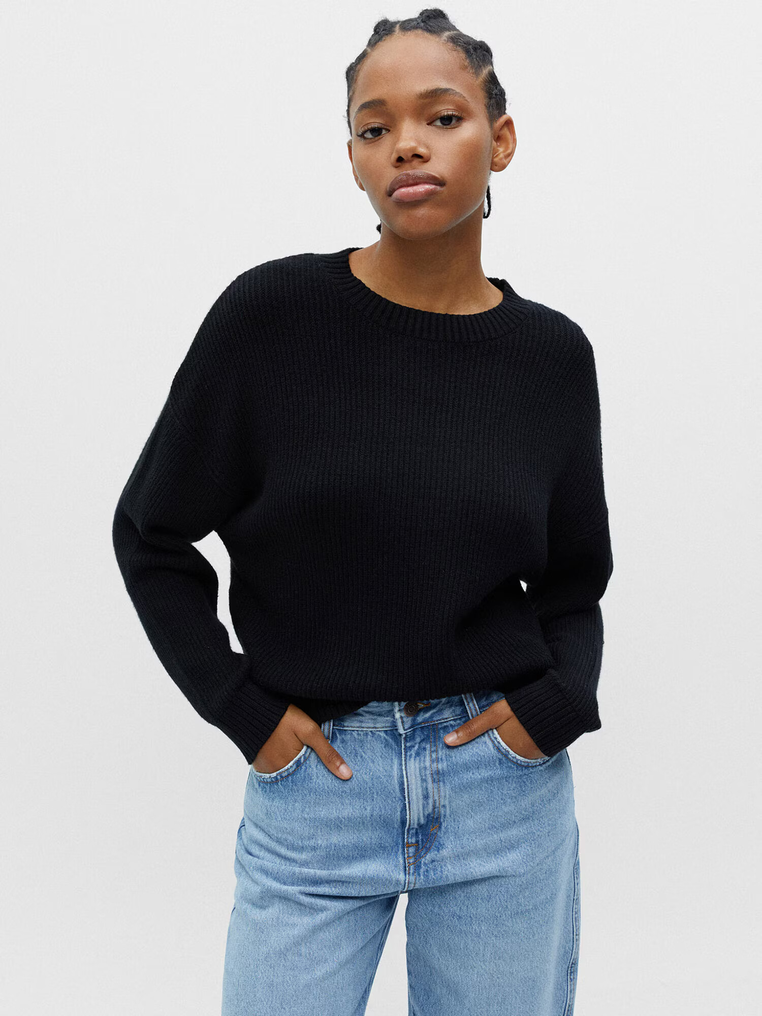 Pull&Bear Pulover negru - Pled.ro