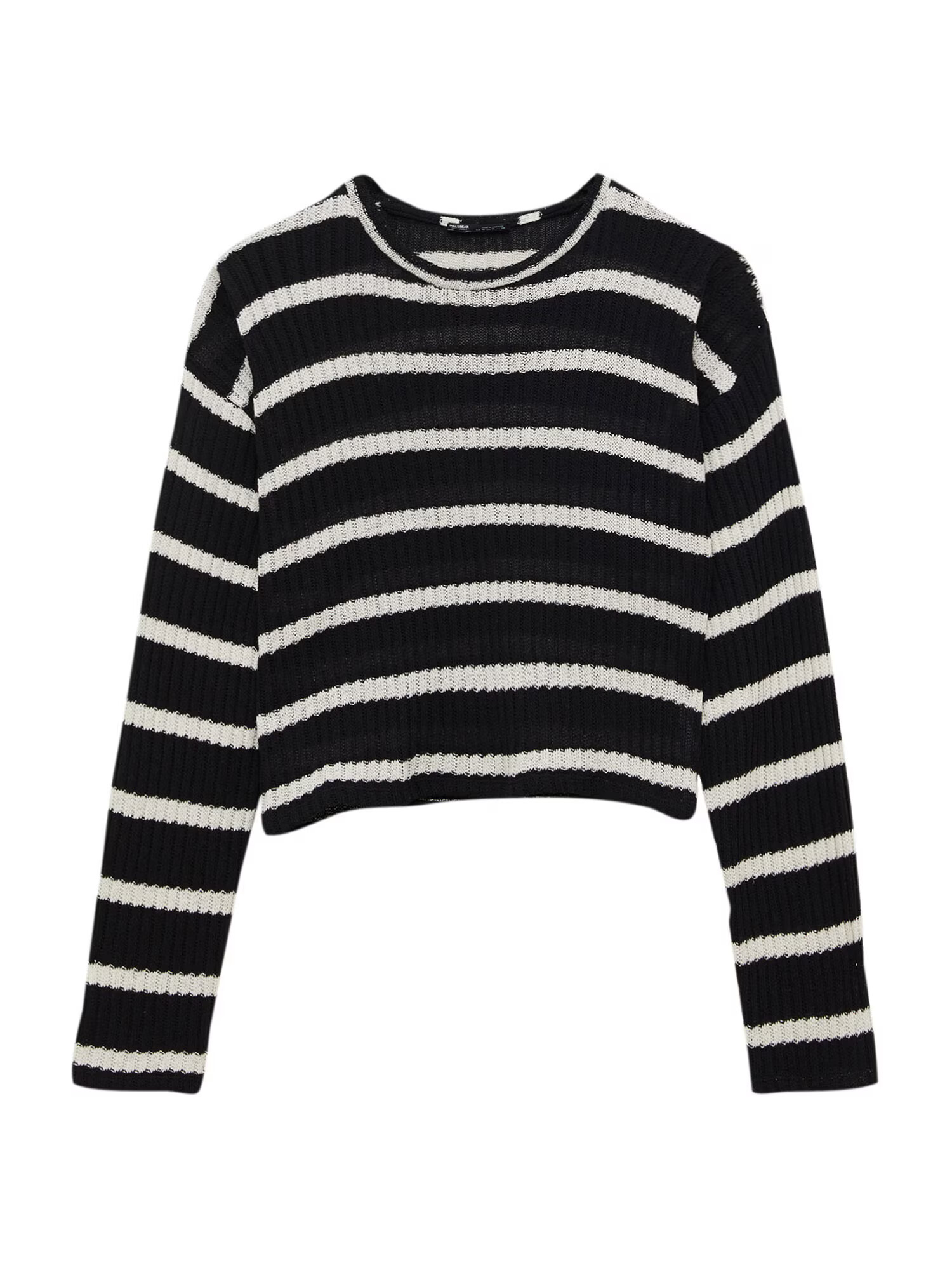 Pull&Bear Pulover negru / alb - Pled.ro