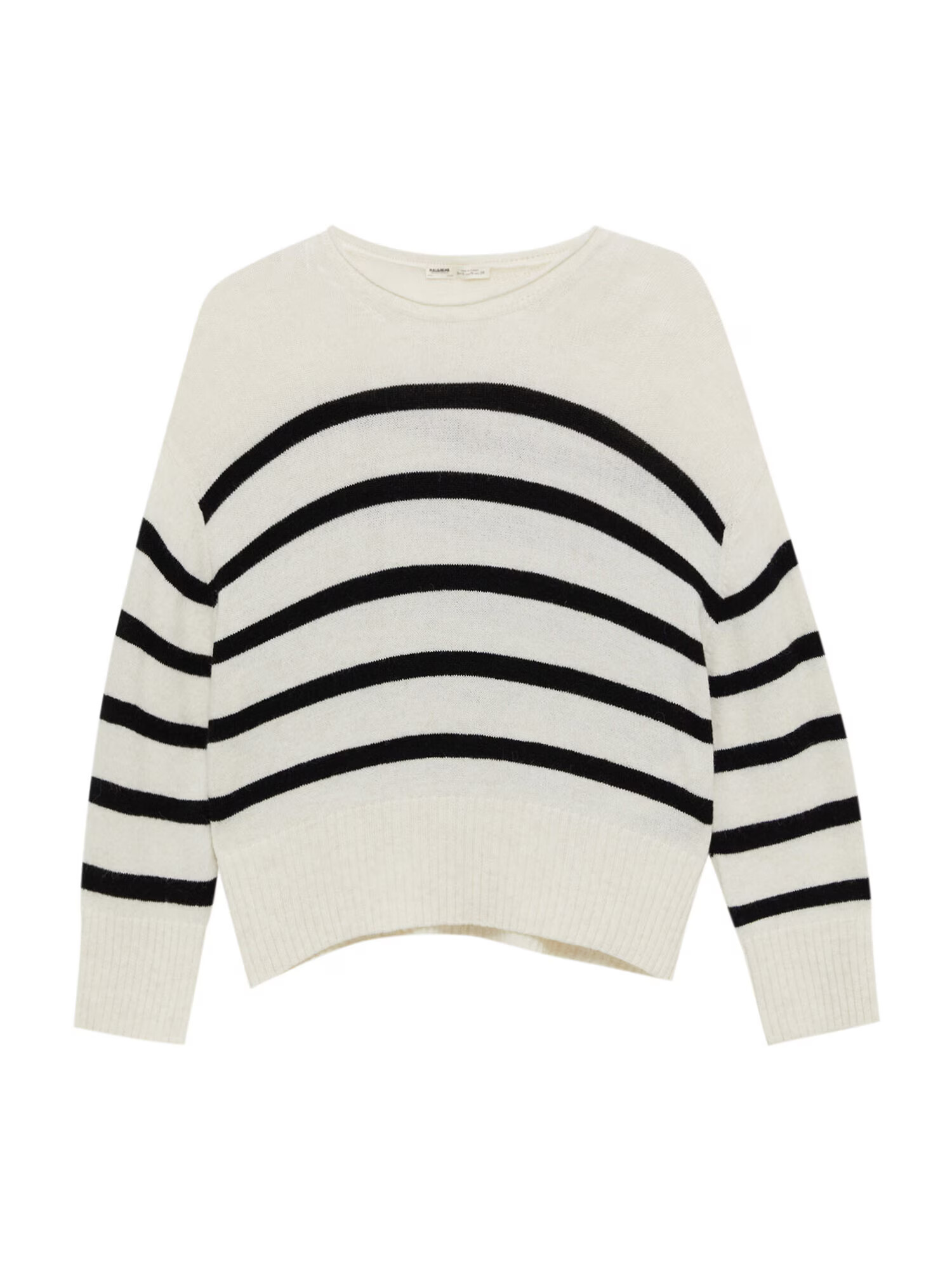 Pull&Bear Pulover negru / alb - Pled.ro