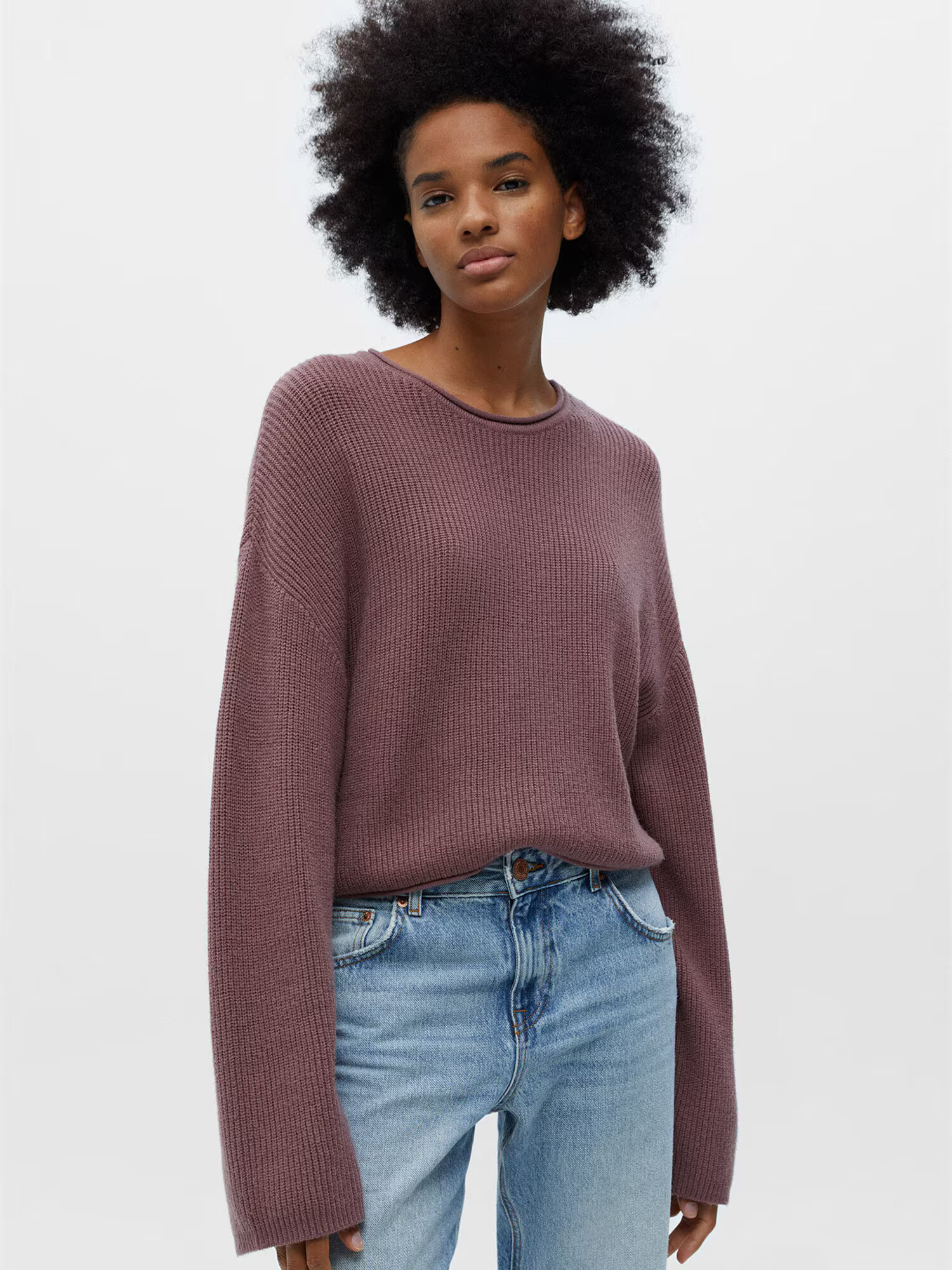 Pull&Bear Pulover roșu burgundy - Pled.ro