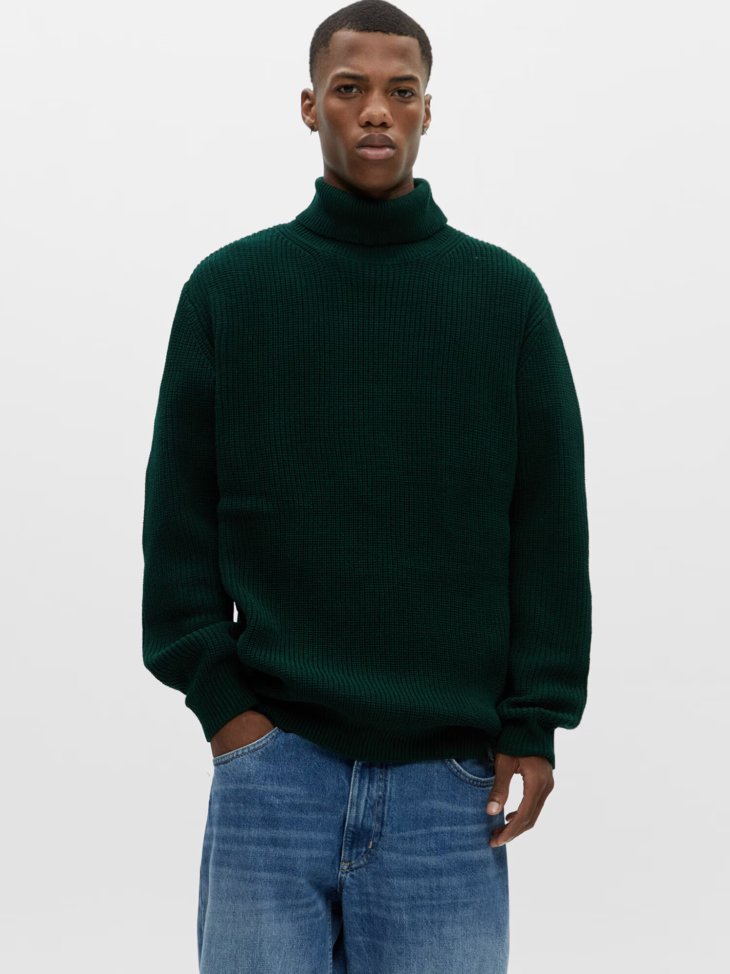 Pull&Bear Pulover verde pin - Pled.ro