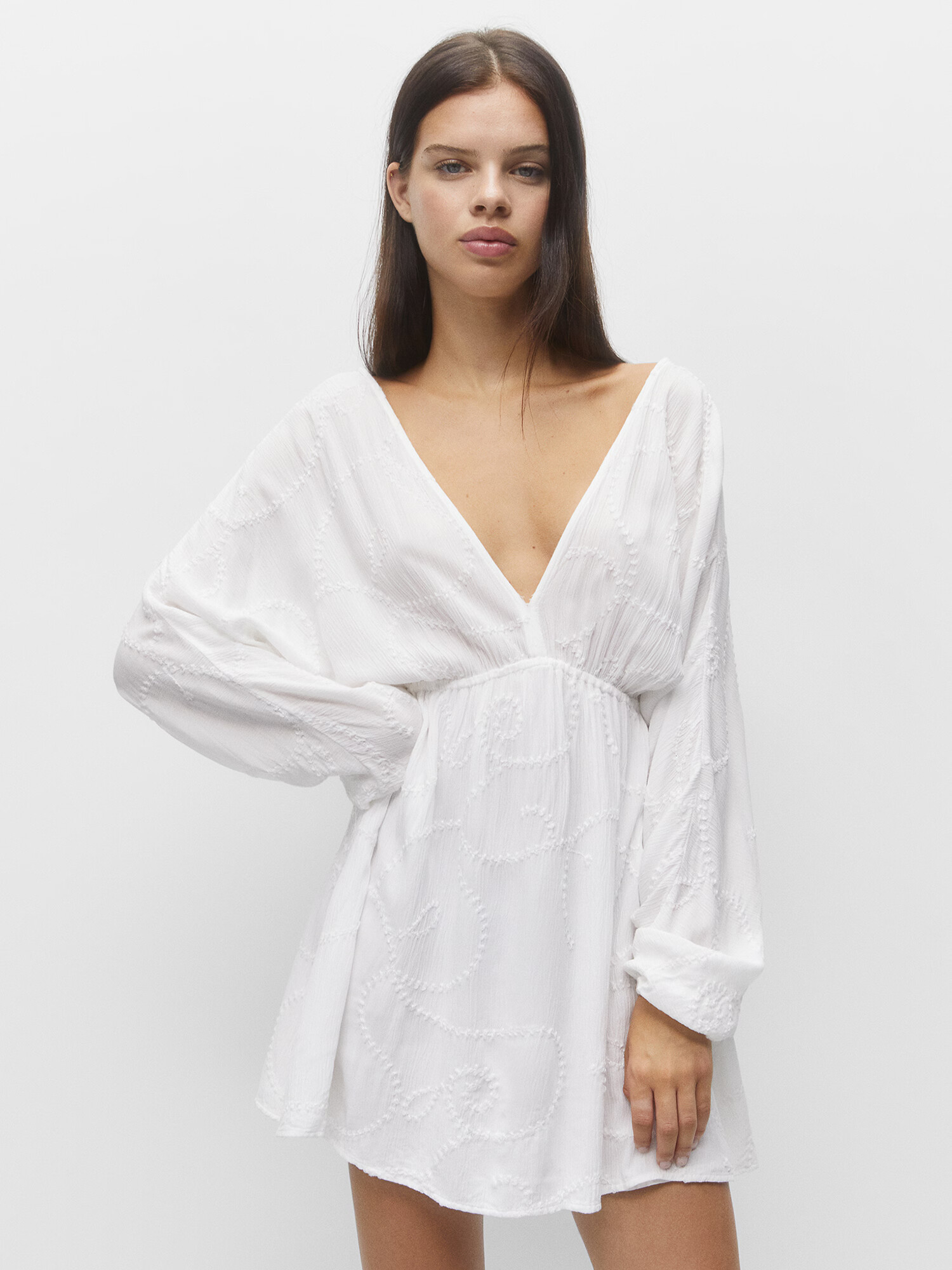 Pull&Bear Rochie alb - Pled.ro