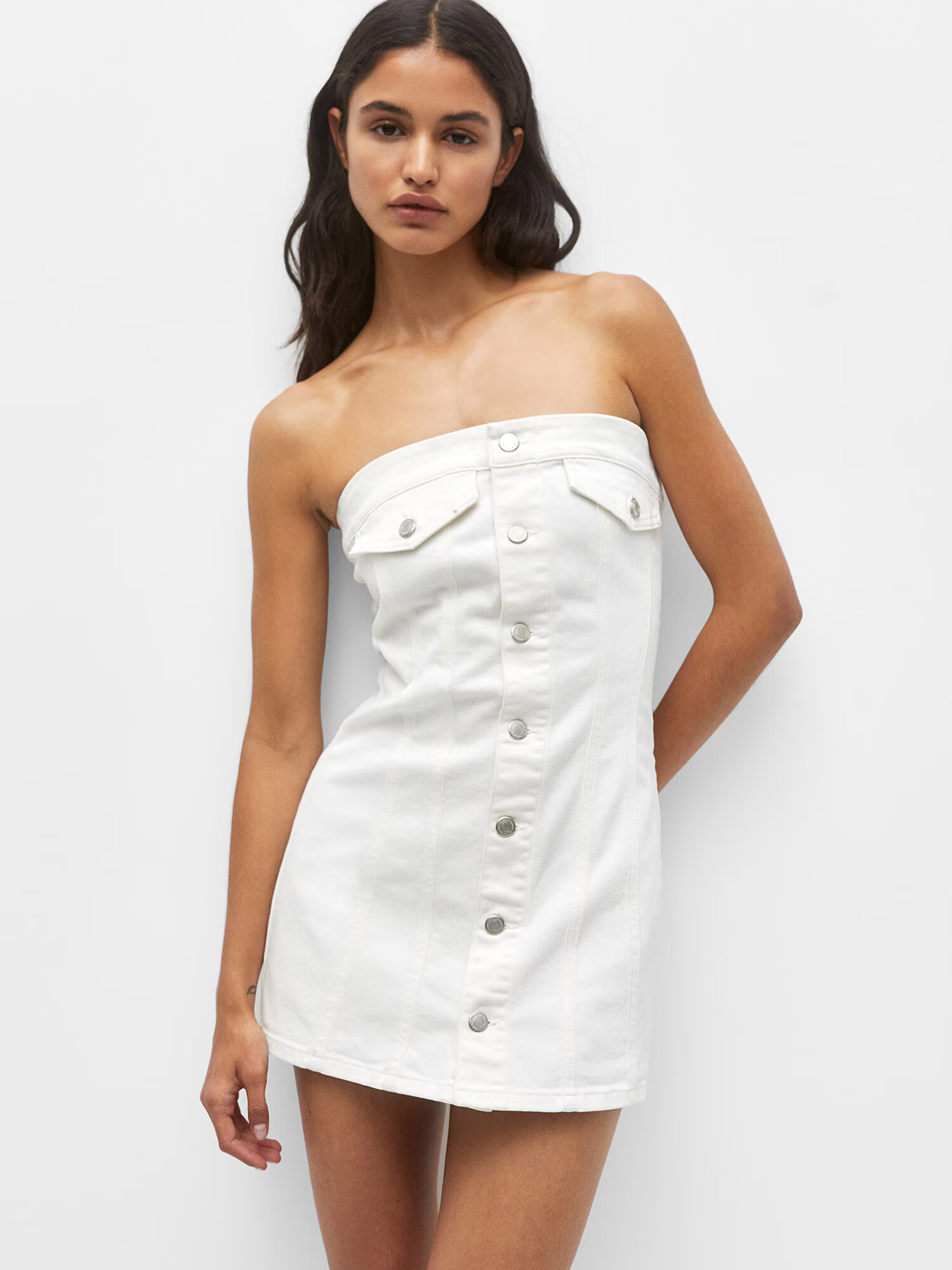 Pull&Bear Rochie alb - Pled.ro