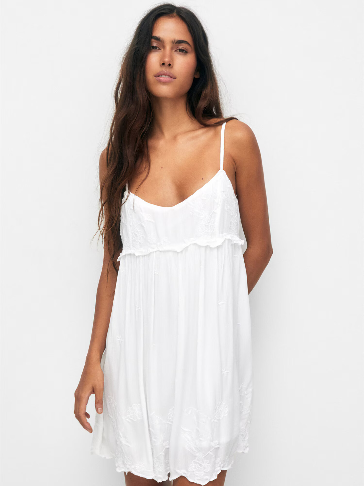 Pull&Bear Rochie alb - Pled.ro