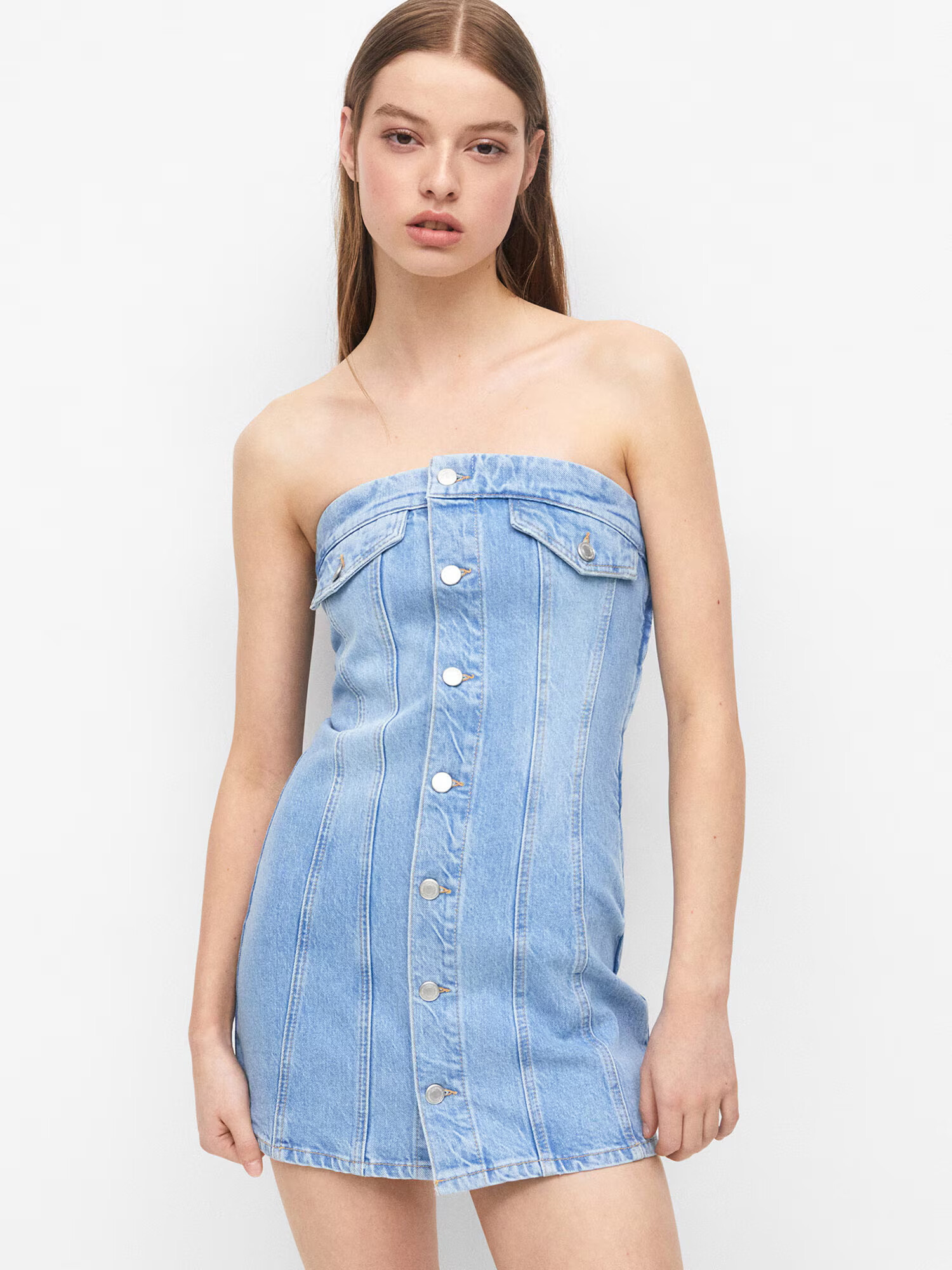 Pull&Bear Rochie albastru denim - Pled.ro