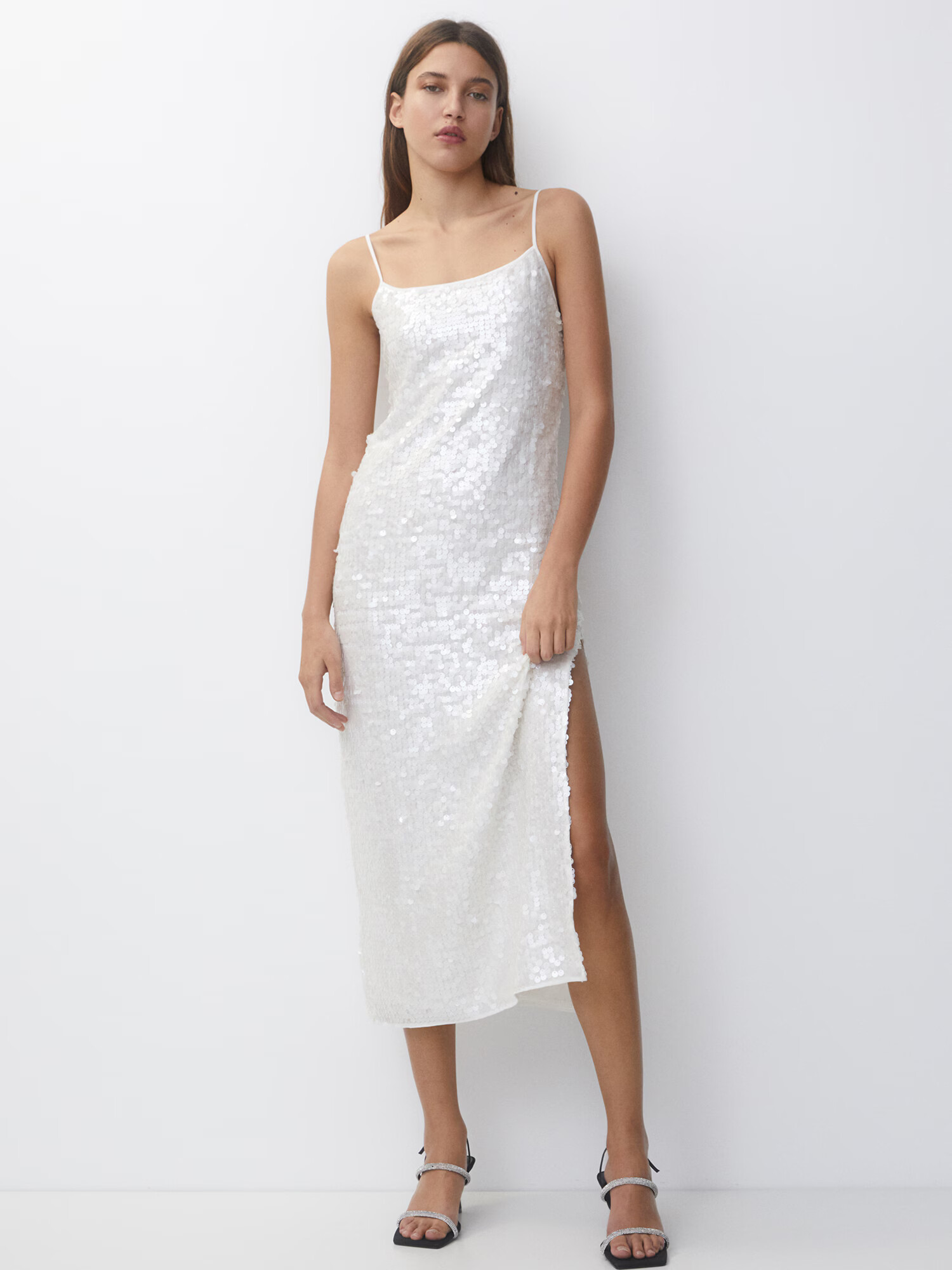 Pull&Bear Rochie de cocktail alb - Pled.ro